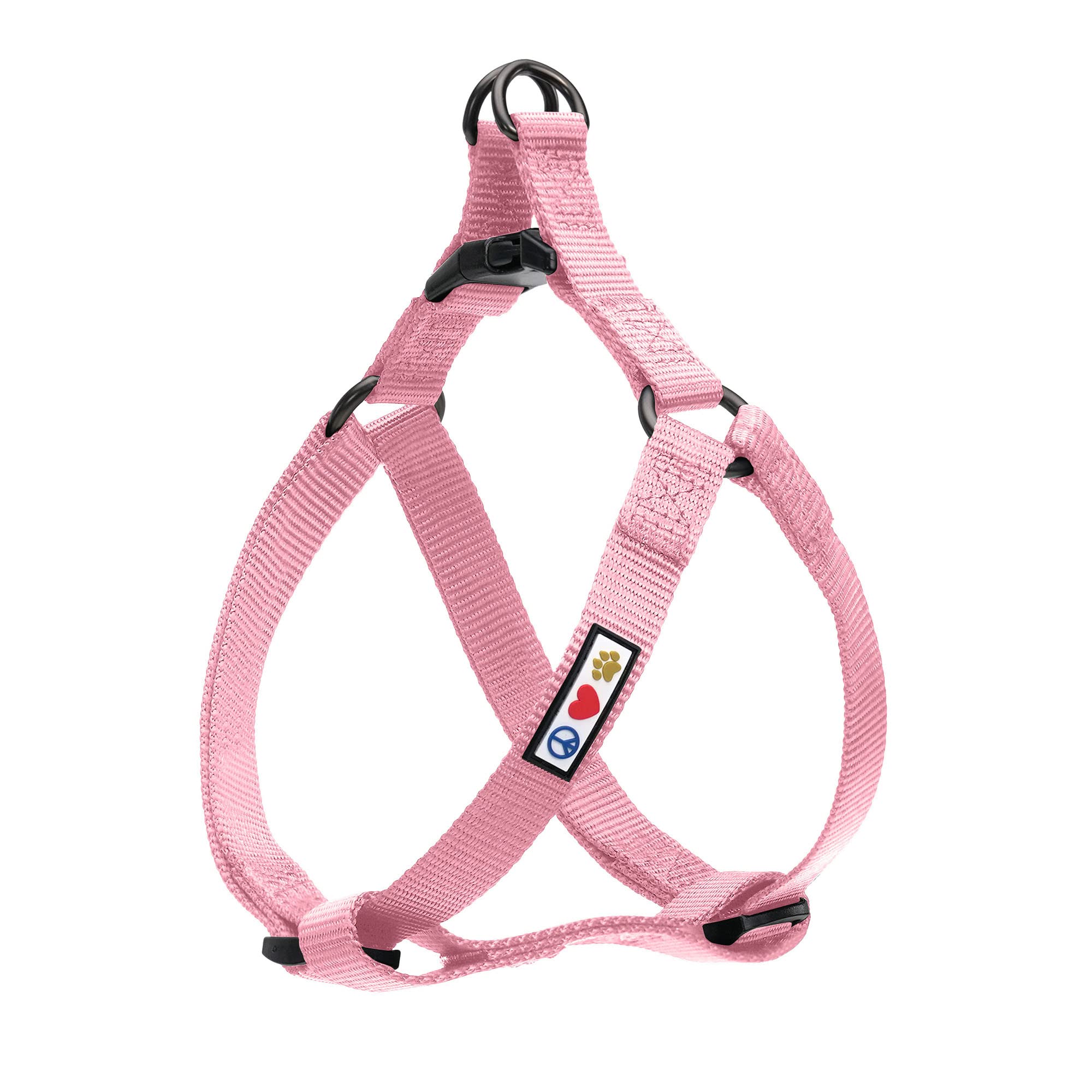 Pawtitas Solid Color Step-in Dog Harness - Adjustable Vest Harness for Puppy Training & Walking - Large Dog Harness in Pink Cherry Blossom - Perfect for Outdoor Adventures & Daily Walks
