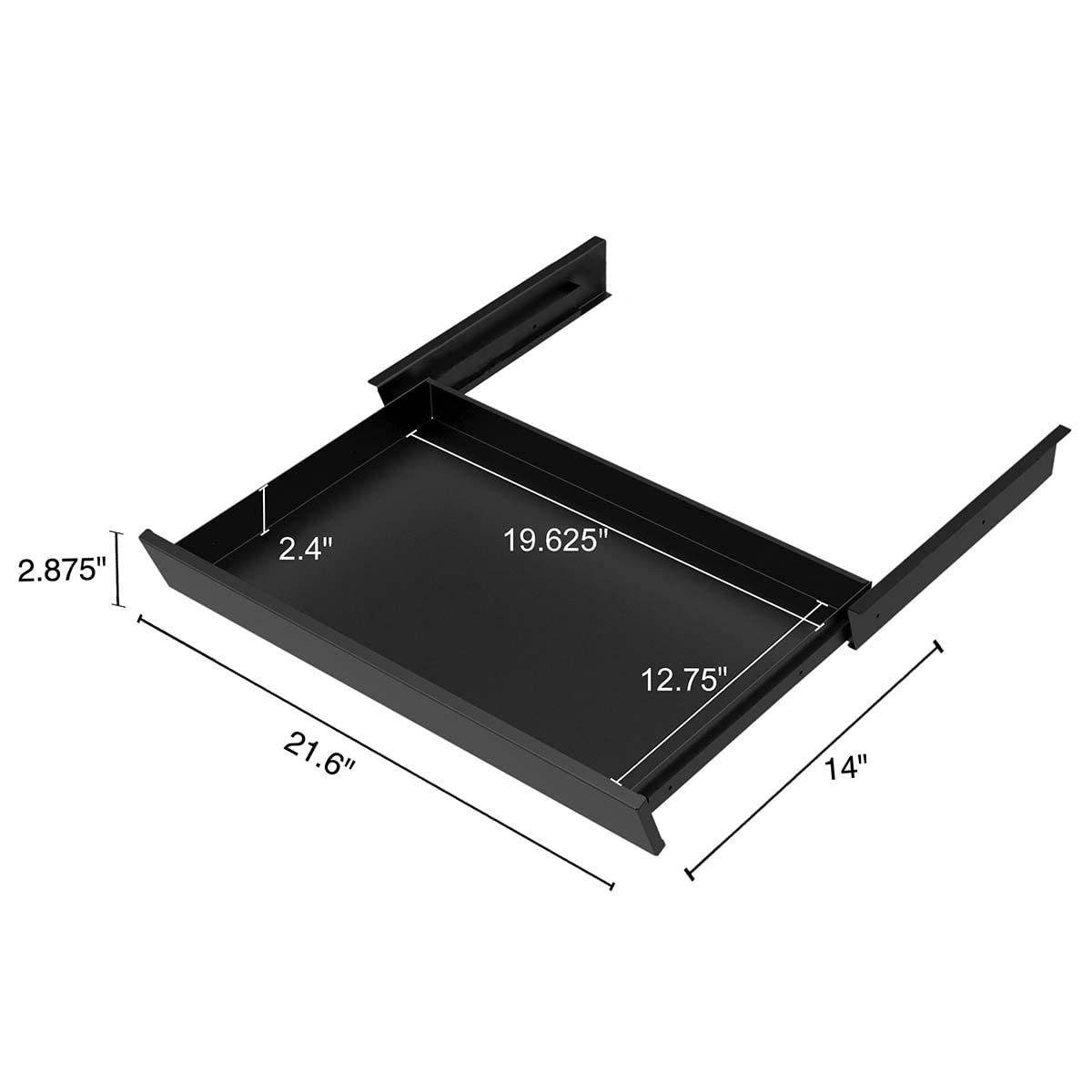 Under-Desk Drawer Organizer for Standing Desks - Black | Office Storage Solution
