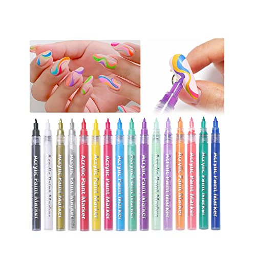 16 Colors 3D Nail Art Pens - Waterproof Quick Dry Nail Polish Pens for DIY Manicure, Dotting & Flower Design | Perfect for Home Nail Art, Salon Professionals & Party Makeup