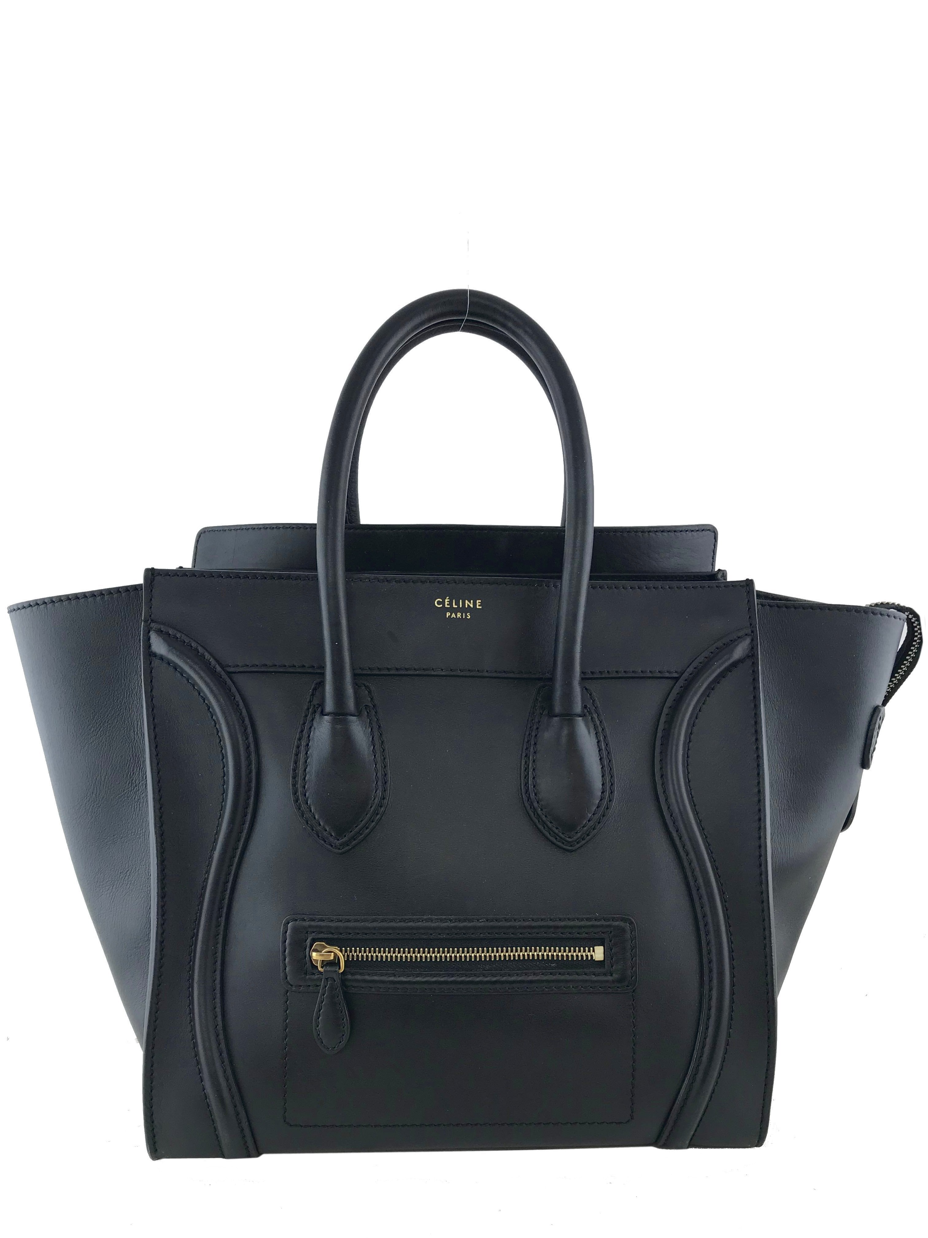 Celine Mini Luggage Calfskin Tote Bag for Women - Luxury Leather Handbag with Top Handle, Perfect for Work, Travel & Everyday Use