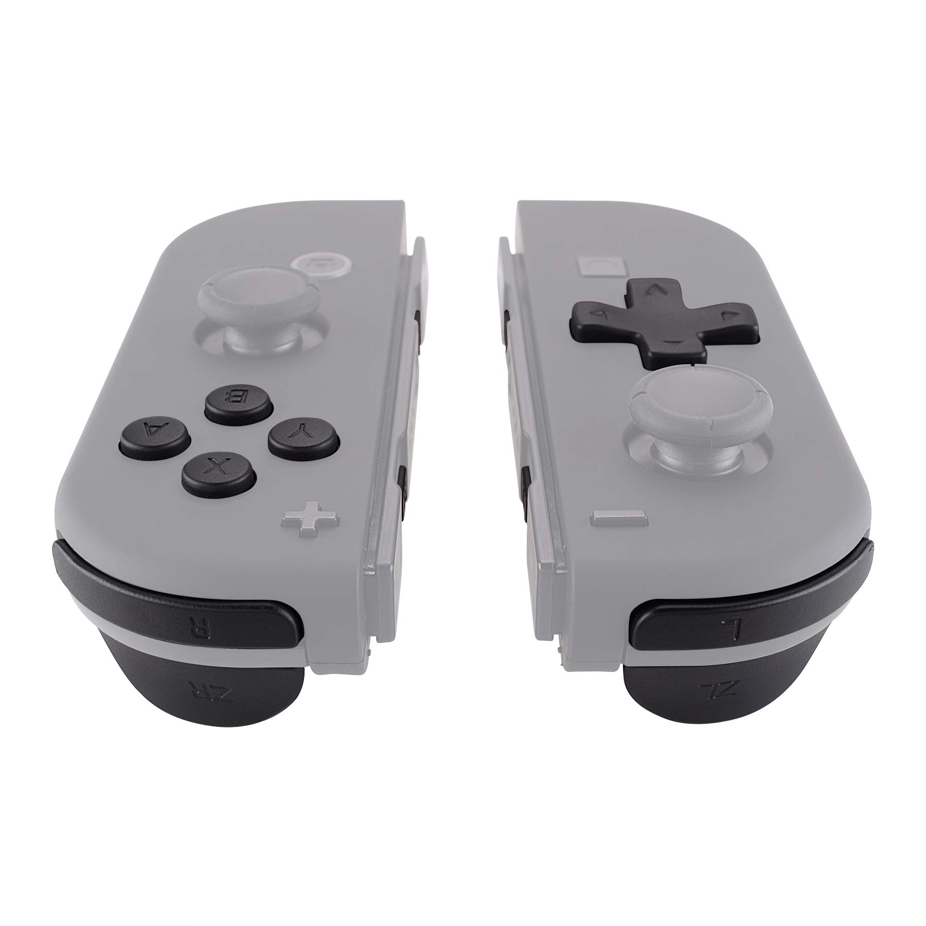 ExtremeRate Replacement D-pad & Button Kit for Nintendo Switch & OLED Joy-Con - Black ABXY Keys, SR SL L R ZR ZL Triggers with Springs (D-pad Compatible with ExtremeRate Shell Only) - Perfect for DIY Repairs & Controller Customization