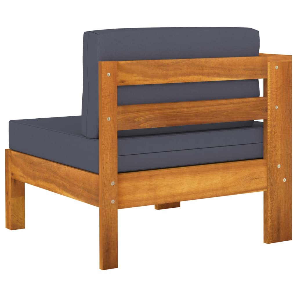 4-Seater Acacia Wood Patio Sofa Set with Dark Gray Cushions - Outdoor Lounge Furniture for Garden, Lawn, Porch & Backyard | Perfect for Relaxing, Entertaining & Sunbathing