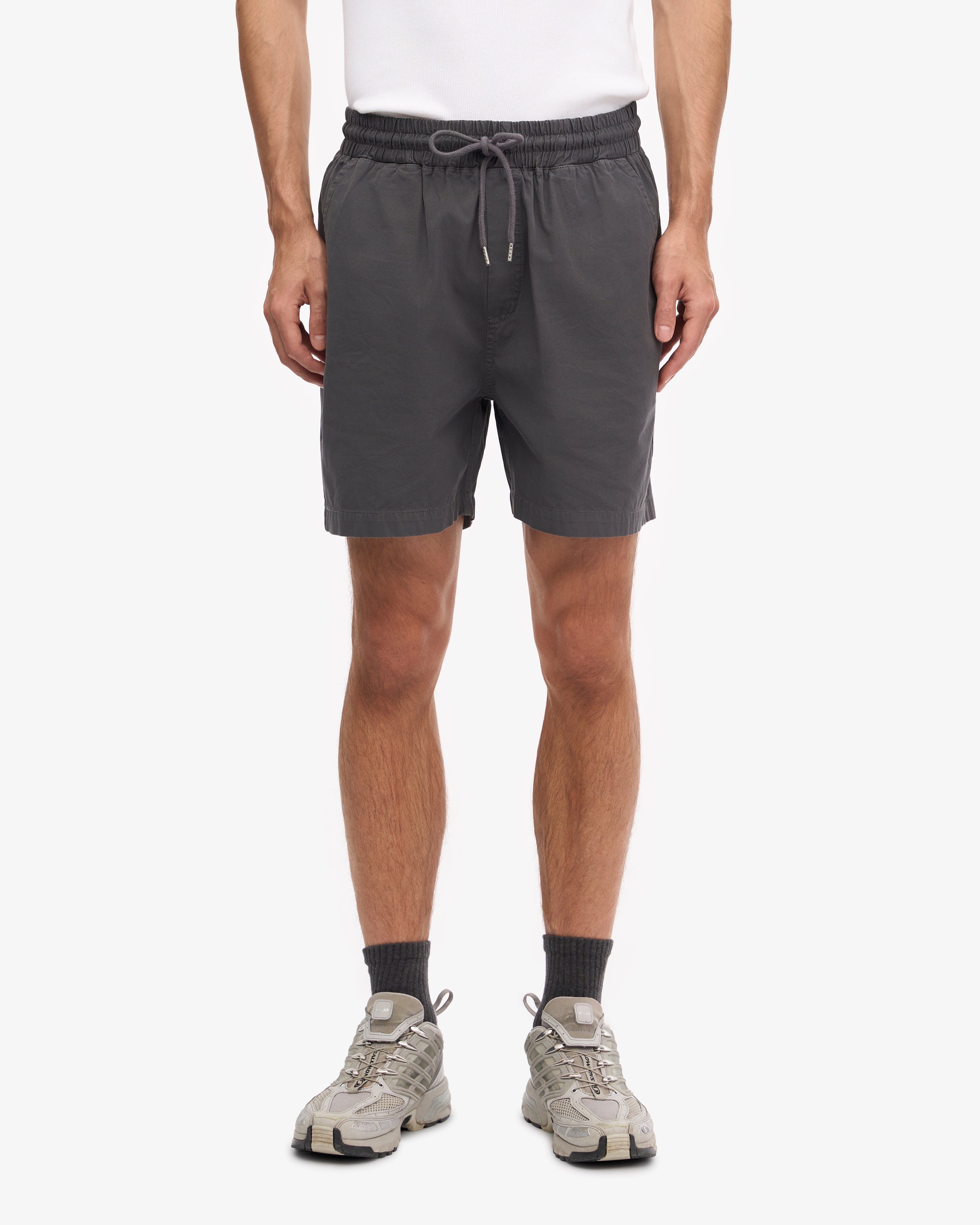 Organic Cotton Twill Shorts for Men & Women - Comfortable Lava Grey Casual Shorts | Perfect for Summer, Travel & Outdoor Activities
