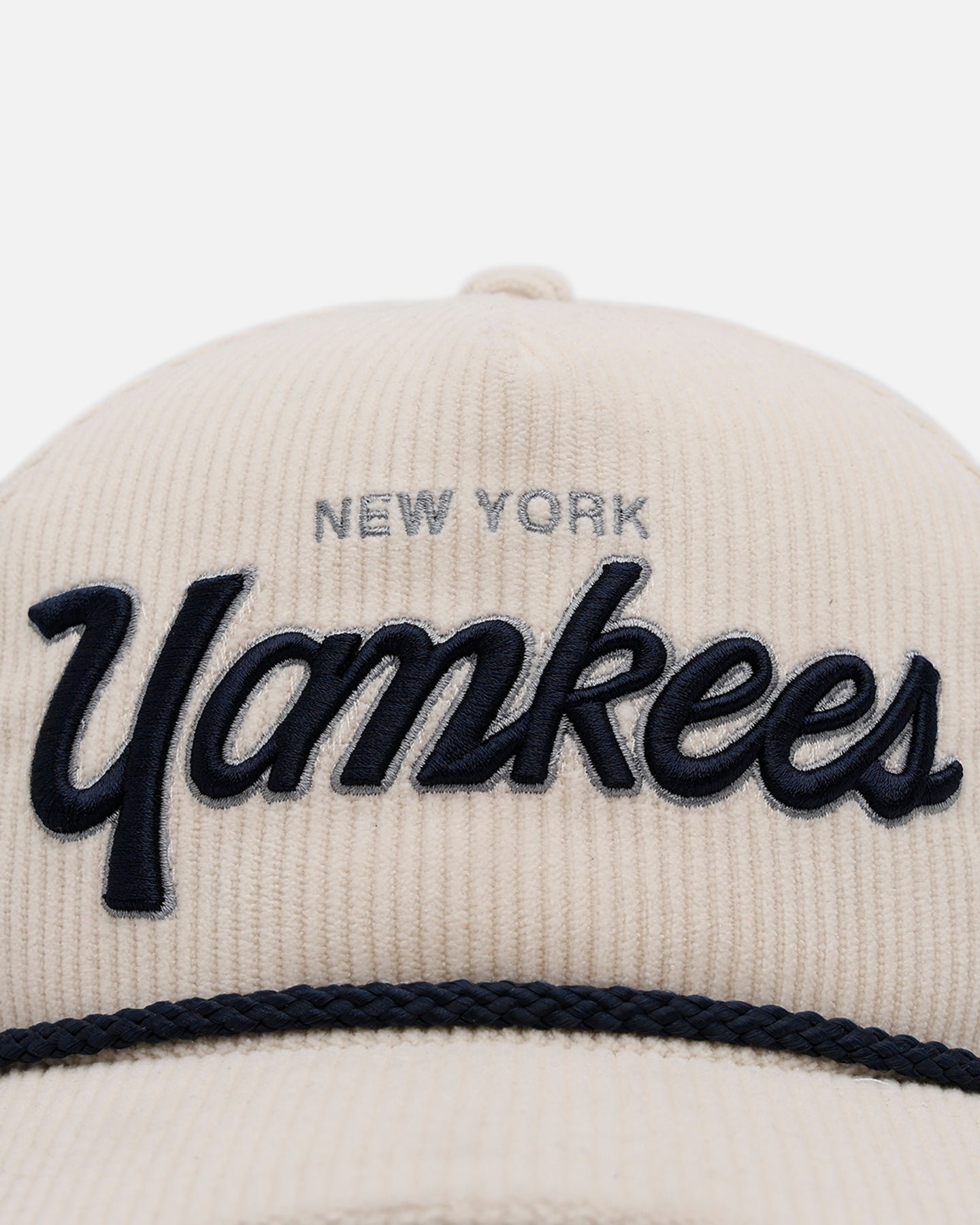 New York Yankees 'Natural Script' Premium Corduroy Snapback Hat - 47 Brand Official MLB Licensed Cap for Men & Women - Perfect for Baseball Games, Streetwear & Casual Outfits
