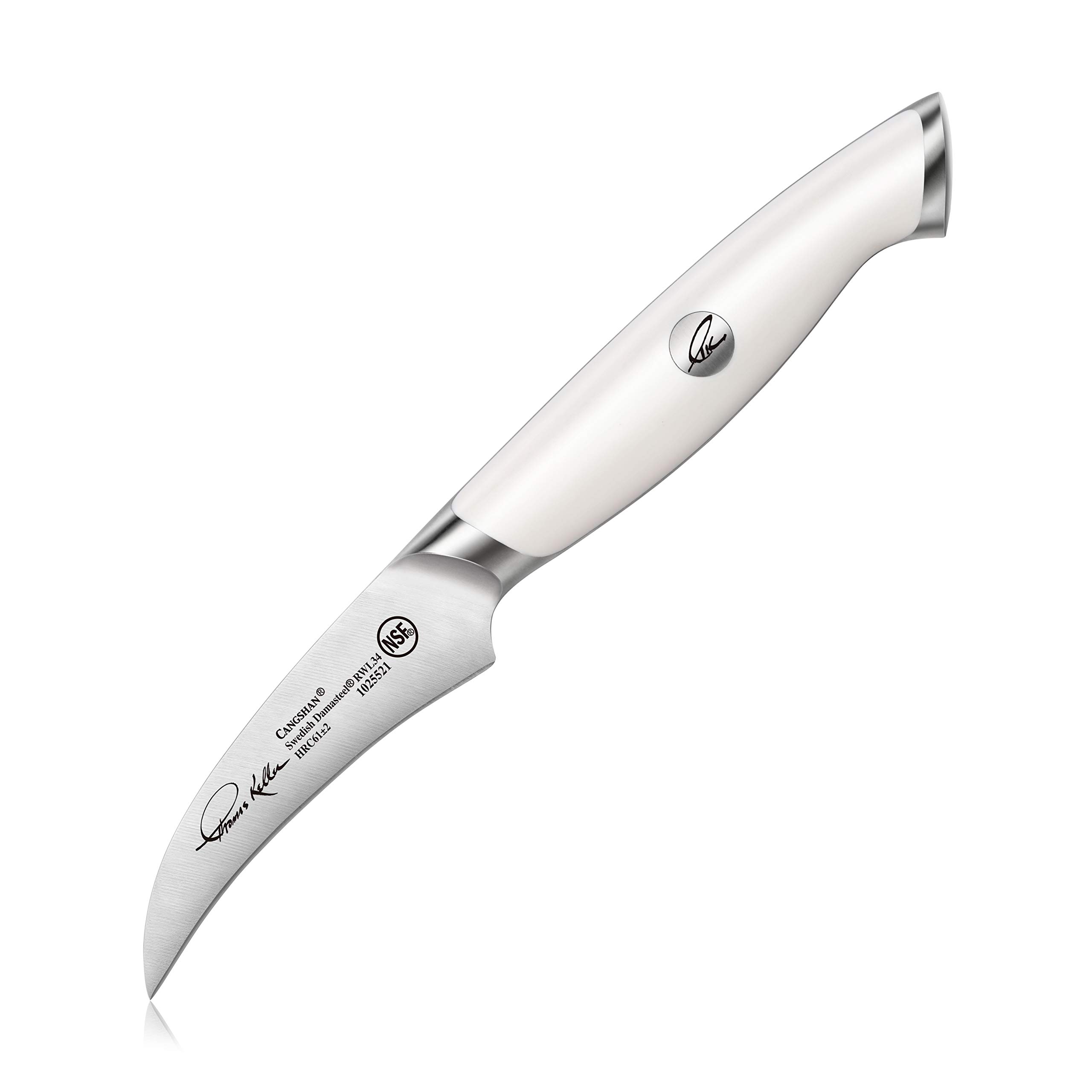 Cangshan Thomas Keller Signature Collection 2.75-Inch Swedish Powder Steel Forged Peeling Knife - Professional Chef Paring Knife for Precise Peeling, Slicing & Garnishing - Ideal for Fruits, Vegetables & Fine Culinary Arts