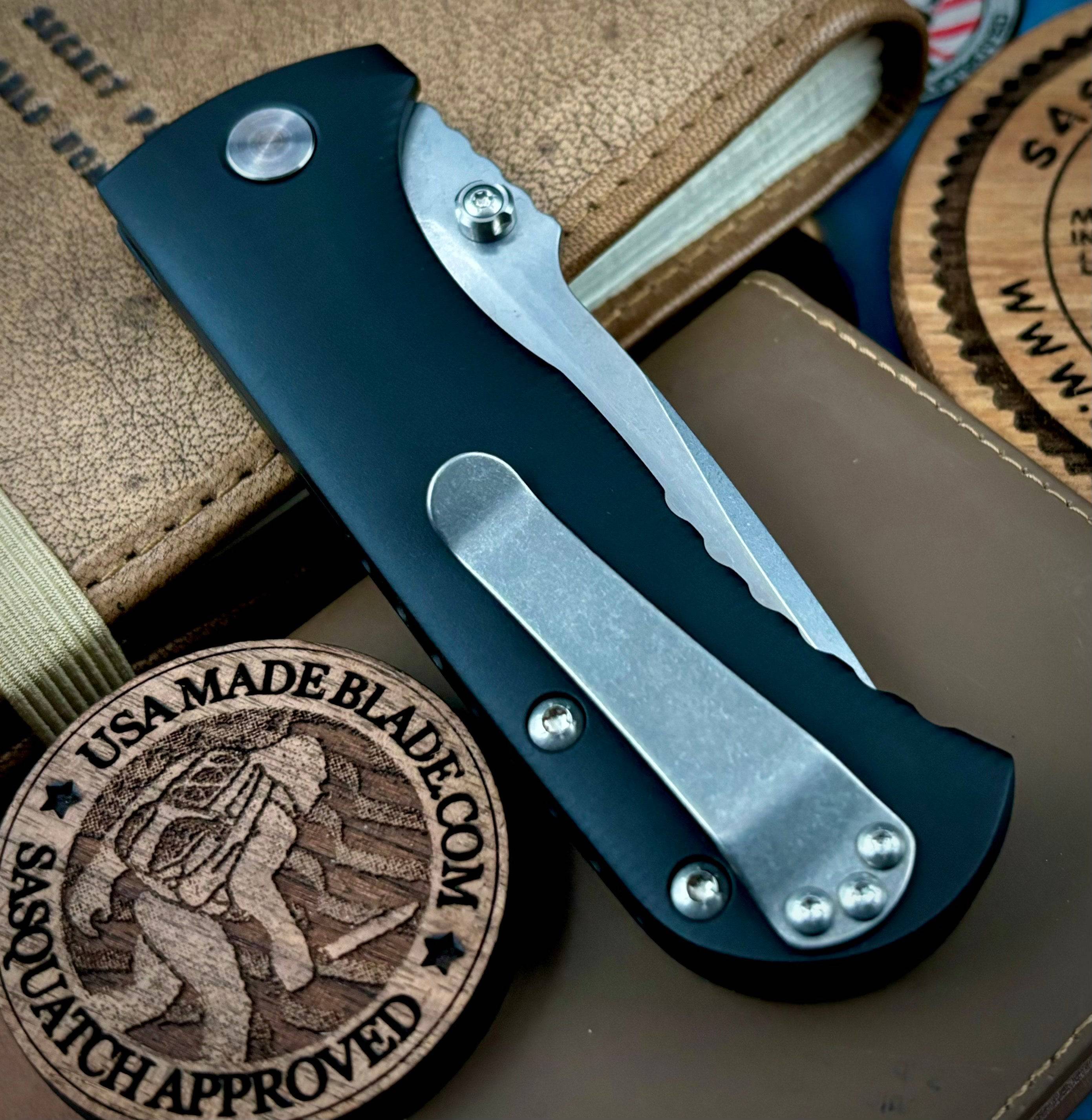 Defiant 7 Talos Button Lock Folding Knife - Magnacut Blade & Black Hardcoat Anodized Aluminum Handle - EDC, Outdoor, Tactical, Survival, Camping, Hunting Gear