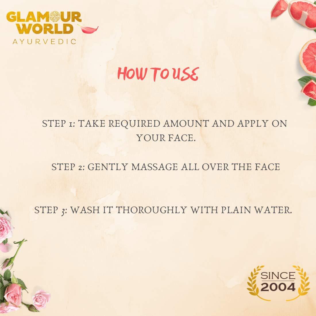 Glamour World Ayurvedic Glow Smooth & Glow Neem Face Wash with Neem, Ashwagandha, Rose, Sandalwood & Honey - Natural Cleanser for Acne, Oily & Sensitive Skin - Perfect for Daily Skincare Routine & Ayurvedic Beauty Regimen