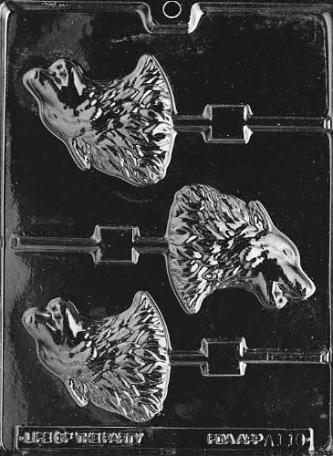 Wolf Lollipop Chocolate Candy Mold A110 - DIY Party Favors, Halloween Treats & Baking Supplies for Candy Making, Birthday Parties & Holiday Gifts