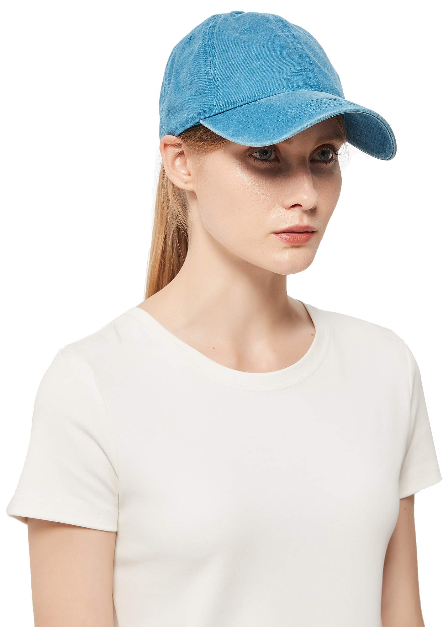 Unisex Washed Adjustable Denim Dad Hat - Vintage Baseball Cap for Men & Women - Customizable Plain Hat for Casual Wear, Outdoor Activities & DIY Fashion