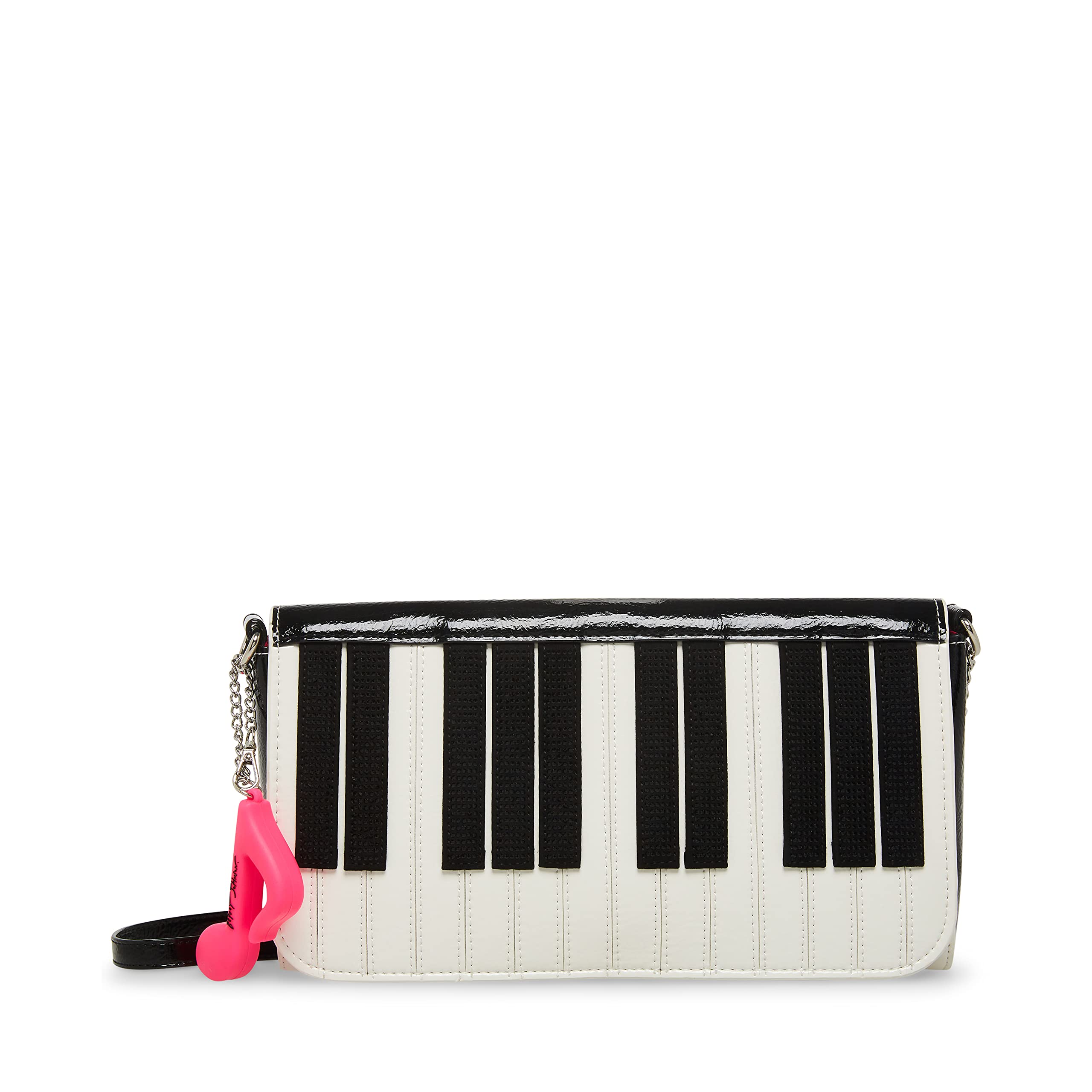 Betsey Johnson Play It Again Crossbody Bag - Stylish Black & White Leather Purse for Women | Perfect for Date Night, Shopping & Travel Accessories