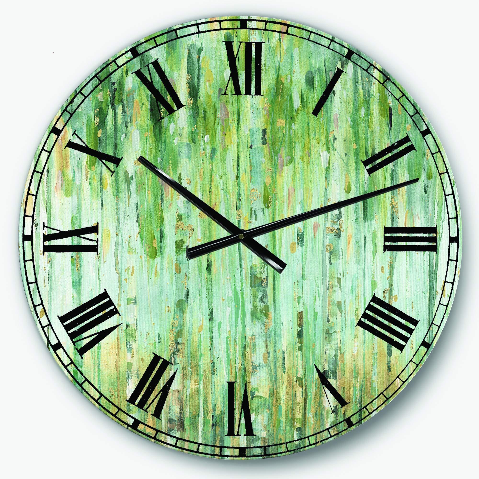 Designart The Birch Forest II Traditional Round Metal Wall Clock - Elegant Home Decor for Living Room, Bedroom & Office | Perfect for Nature-Inspired Interior Design