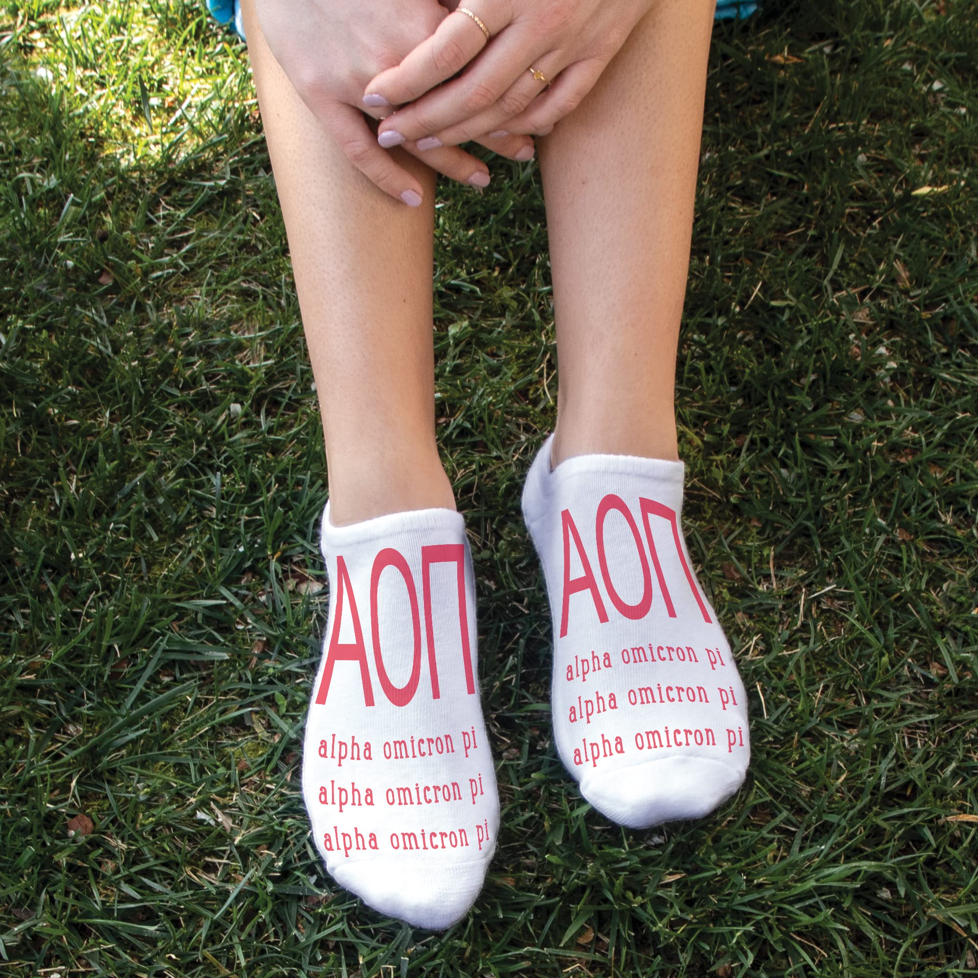 Custom Printed Sorority Socks for Women & Girls - Greek Letter Socks with Large Designs | Perfect for Sorority Events, College Gifts & Sisterhood Celebrations