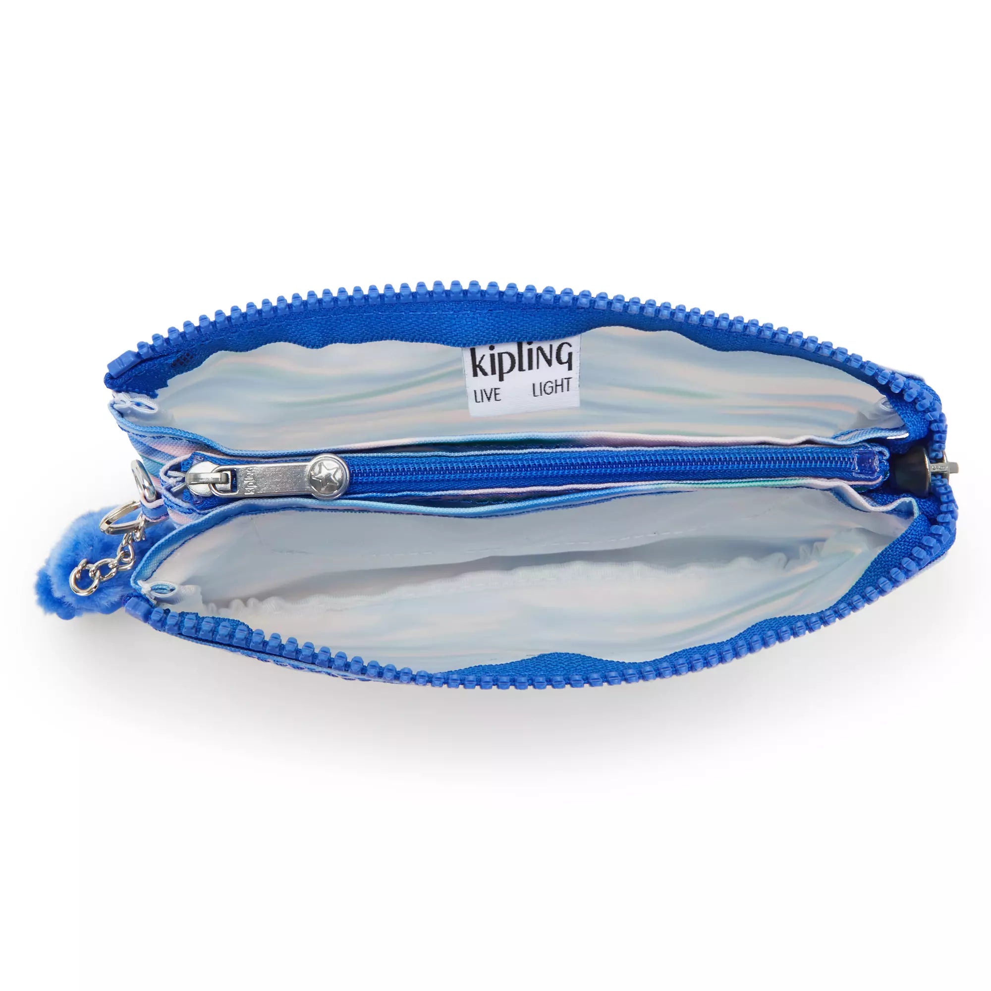 Kipling Creativity Large Printed Pouch - Stylish Cosmetic & Travel Organizer Bag (Diluted Blue) - Perfect for Makeup, Toiletries & Travel Accessories Storage