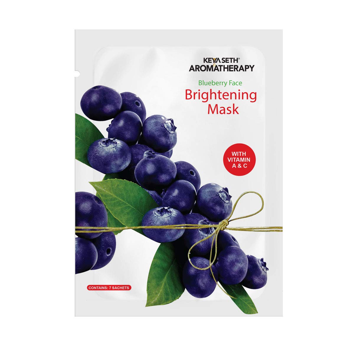 Keya Seth Aromatherapy Blueberry Face Brightening Mask with Vitamin C & A | Chamomile Extract for Skin Lightening & Nourishment | Hydrating Sheet Mask for Glowing Skin | Perfect for Spa Nights & Self-Care Routines