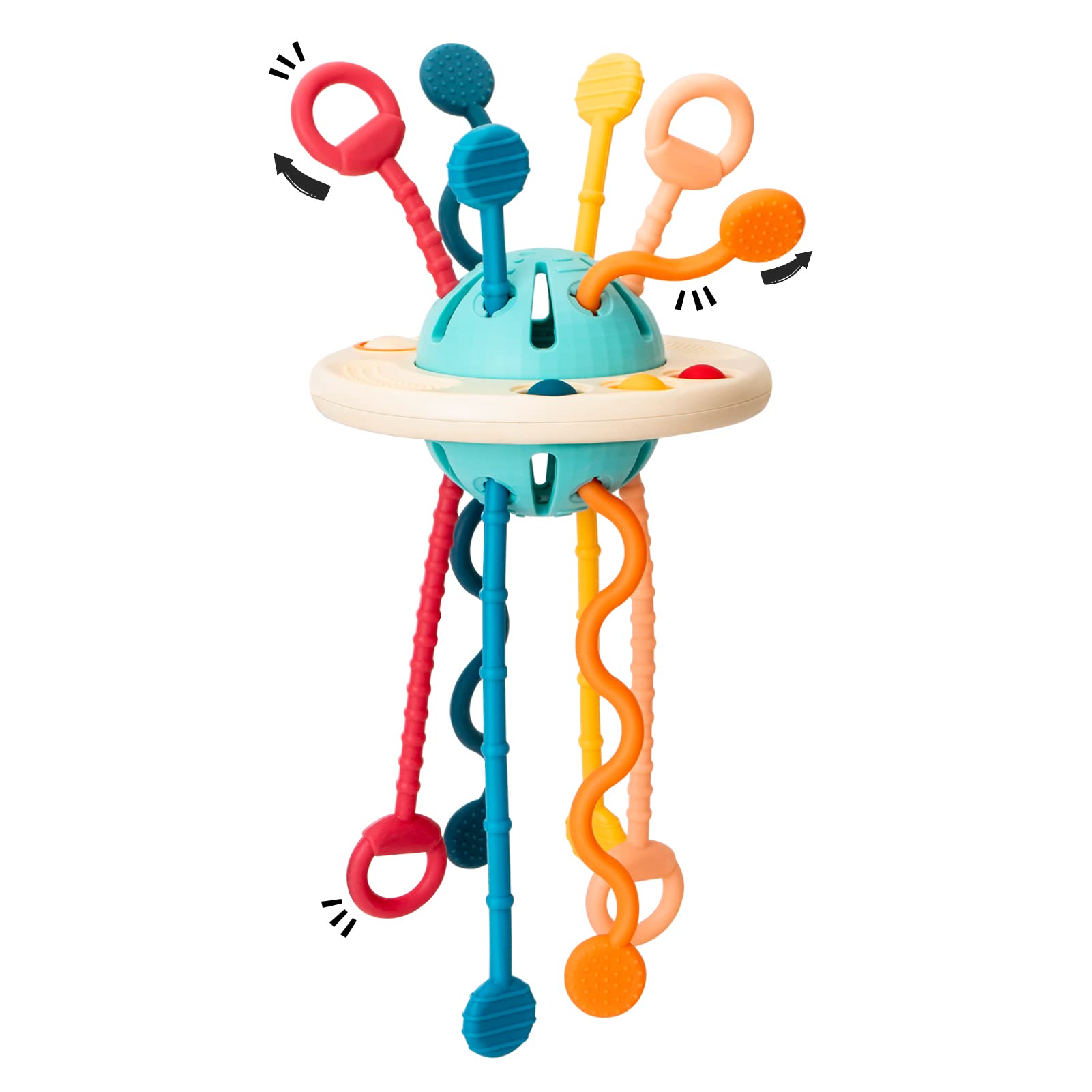 Montessori Baby Toys for Toddlers 6-18 Months - Food Grade Silicone Teething & Sensory Toys for Motor Skills Development - Pull String Activity Toy for 1-6 Year Old Boys & Girls - Perfect Easter Gift for Infants & Toddlers - Ideal for Daycare, Travel & Early Learning Playtime