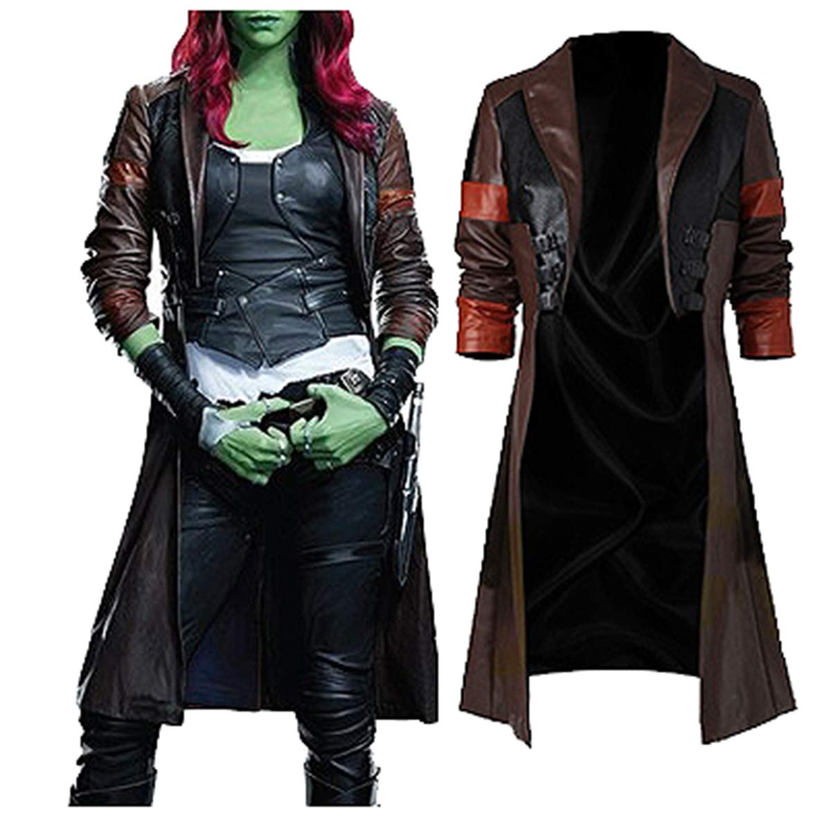 Gamora Trench Coat - Faux Leather Jacket for Women - Guardians of the Galaxy Cosplay Costume - Perfect for Halloween, Comic Con & Cosplay Events