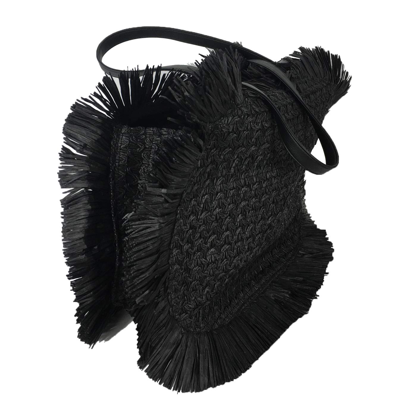 Alex Max Women's Round Fringe Trim Straw Beach Bag - Fashionable Summer Tote for Vacation, Pool Party, and Outdoor Adventures