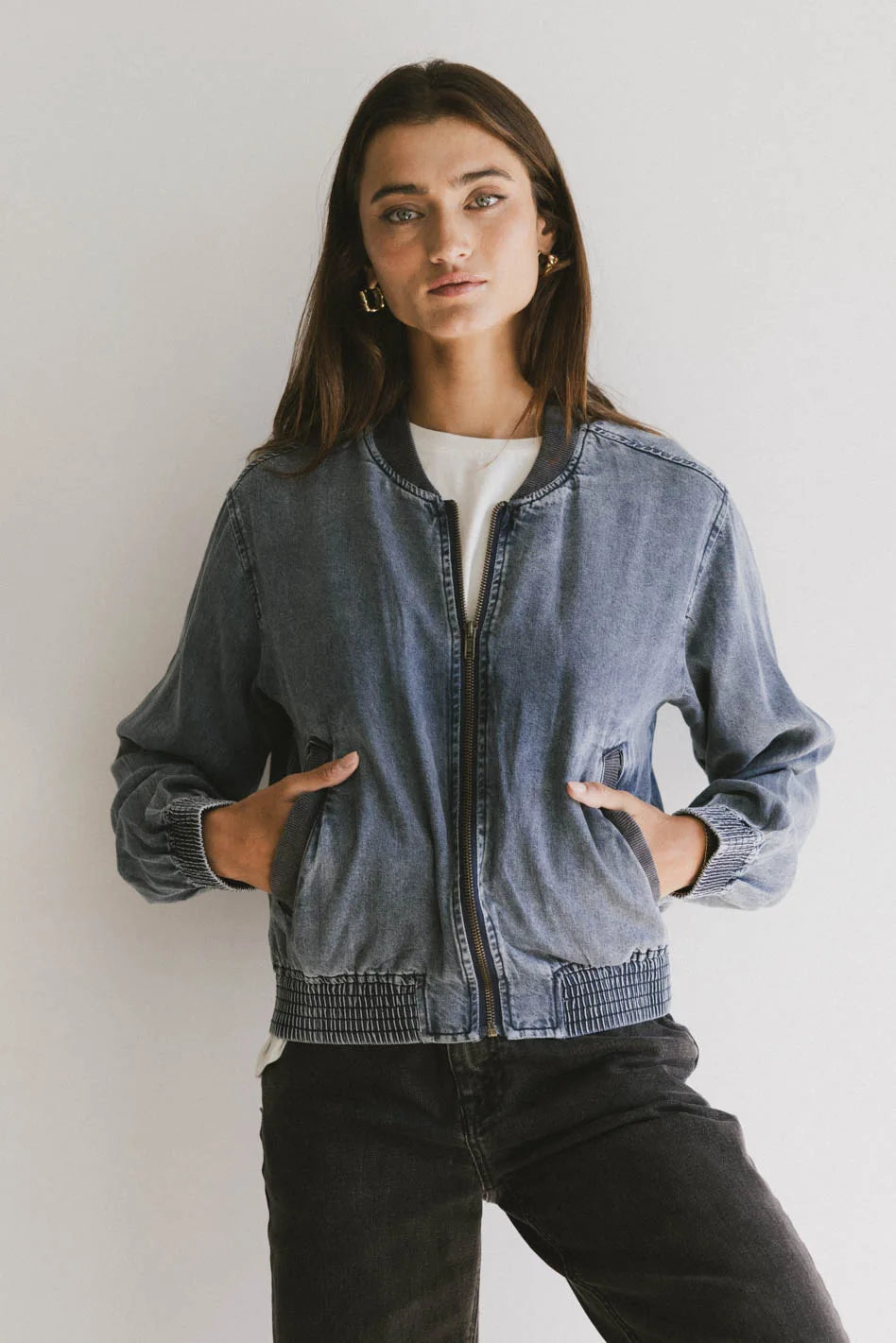 Hali Tencel Bomber Jacket - Lightweight Eco-Friendly Women's Outerwear for Spring & Fall | Perfect for Casual Wear, Travel & Outdoor Activities