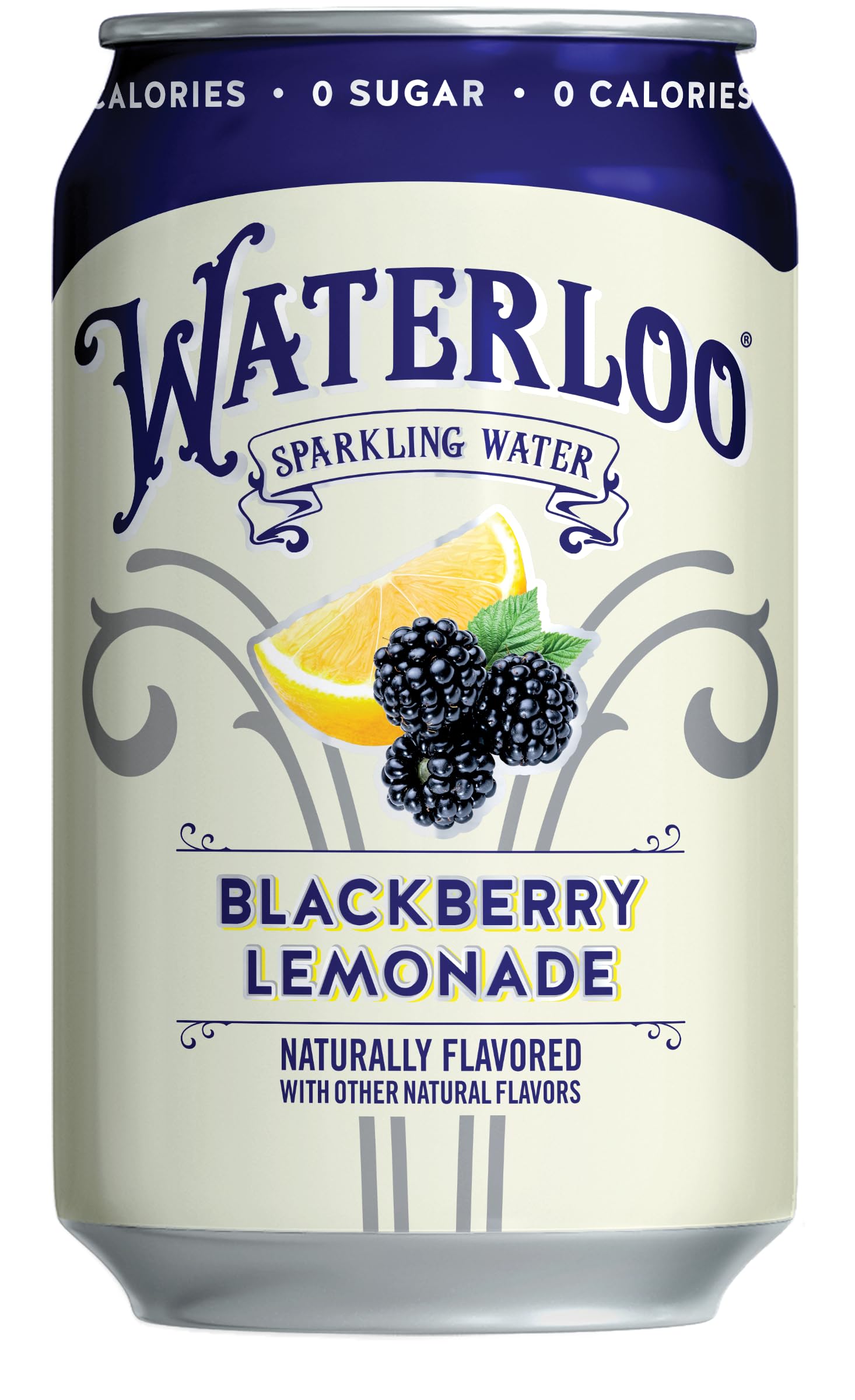 Waterloo Sparkling Water, Blackberry Lemonade Naturally Flavored, 12 Fl Oz Cans (Pack of 12) | Zero Calories, Sugar & Sodium | No Artificial Sweeteners | Refreshing Hydration for Workouts, Office & Outdoor Activities