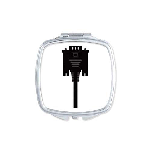 DIYthinker Black Plug Mirror - Portable Double Sided Glass Makeup Mirror with Display Screen Cable | Compact Pocket Design for Travel, Home, and Vanity Use