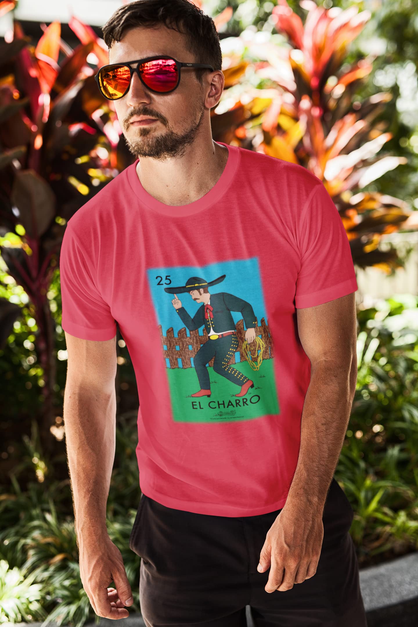 Pop Threads El Charro Cowboy Loteria Card Mexican Graphic T-Shirt for Men - Vintage Latino Style Cotton Tee - Perfect for Cinco de Mayo, Hispanic Heritage Month & Casual Wear