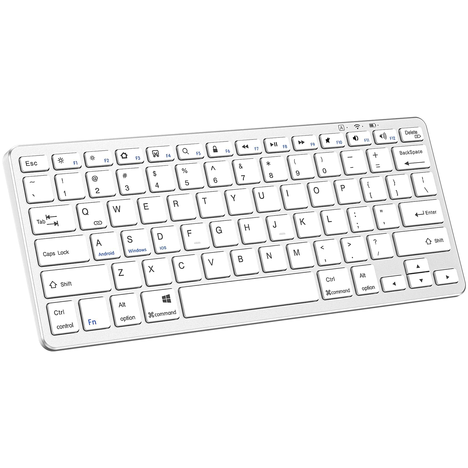 Ultra-Slim Bluetooth Keyboard for iPad 10.2/iPad Pro 11/12.9/iPad Air/Mini - Wireless Keyboard Compatible with iOS, Android, Windows Devices - Perfect for Home Office, Travel & Mobile Typing (Silver)