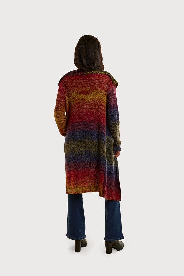 Rainbow Long Cardigan for Women - Soft & Cozy Fall Cardigan Sweater - Perfect for Layering in Autumn & Winter