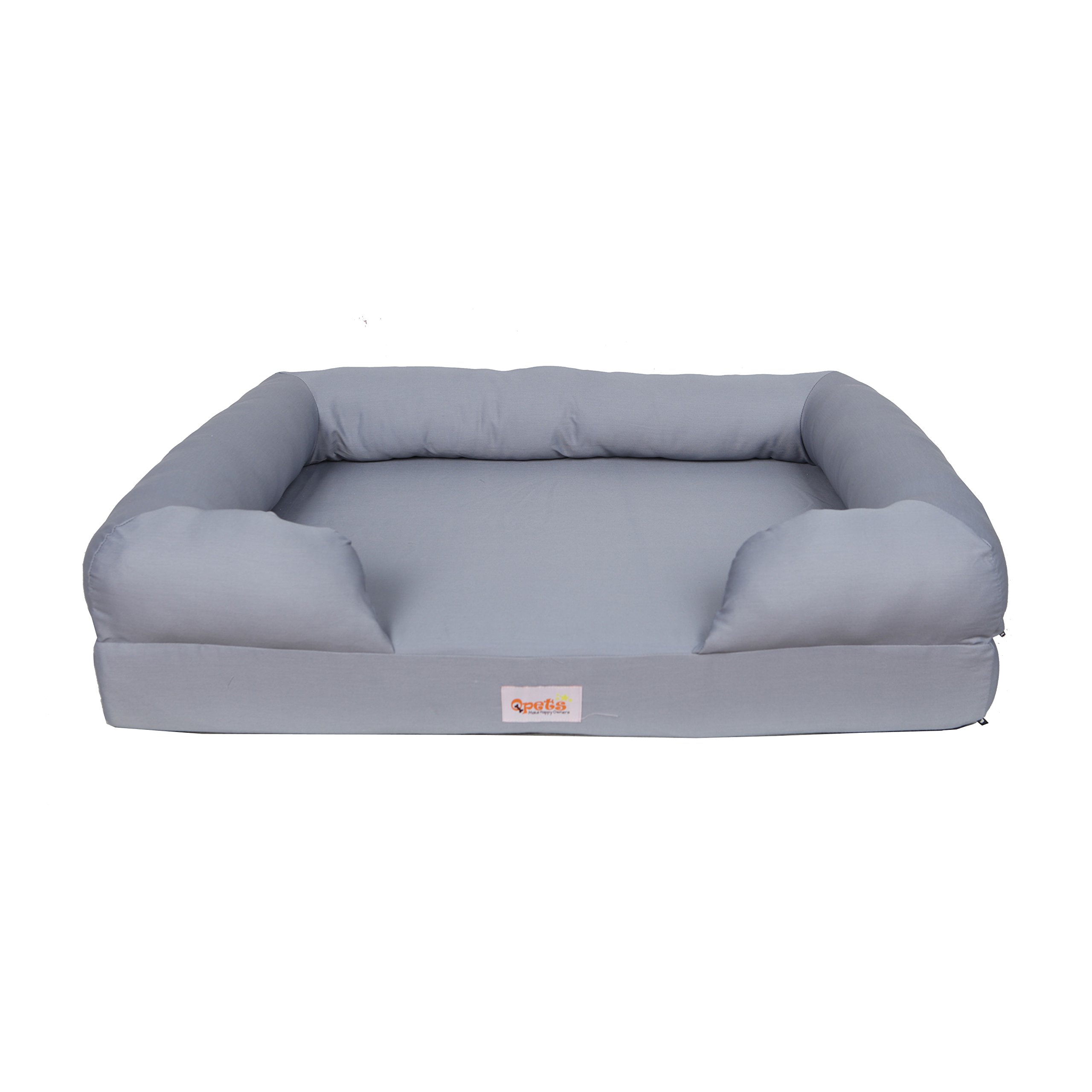 Qpets Memory Foam Dog Bed - Orthopedic Pet Bed with Waterproof & Washable Cover - Skin-Safe Small Dog Bed for Puppies & Small Breeds - Perfect for Crates, Living Rooms & Bedrooms