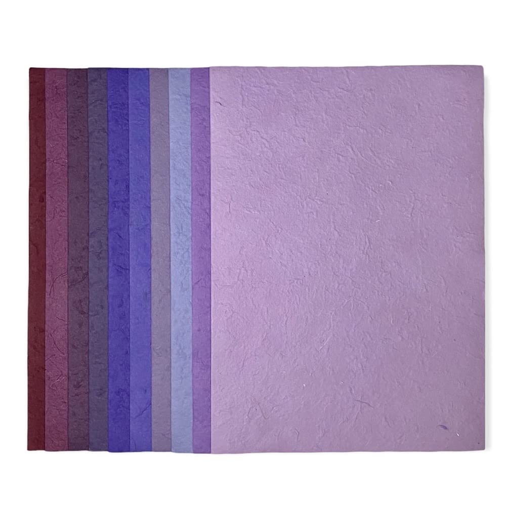 Handmade A4 Thick Mulberry Paper Sheets - 20pcs Lavender Tone for Painting, Writing, Card Making & DIY Crafts - Perfect for Scrapbooking, Wedding Invitations & Art Projects
