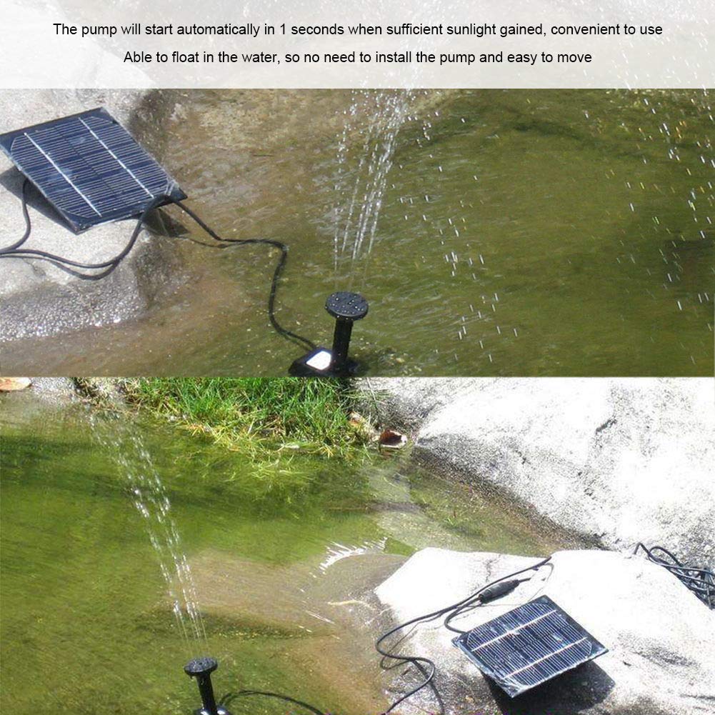 Solar Fountain Pump for Bird Bath, Fish Tank, Pond & Garden - Outdoor Solar Powered Water Pump with Aerator - Perfect for Backyard, Patio & Small Water Features (1Pcs)