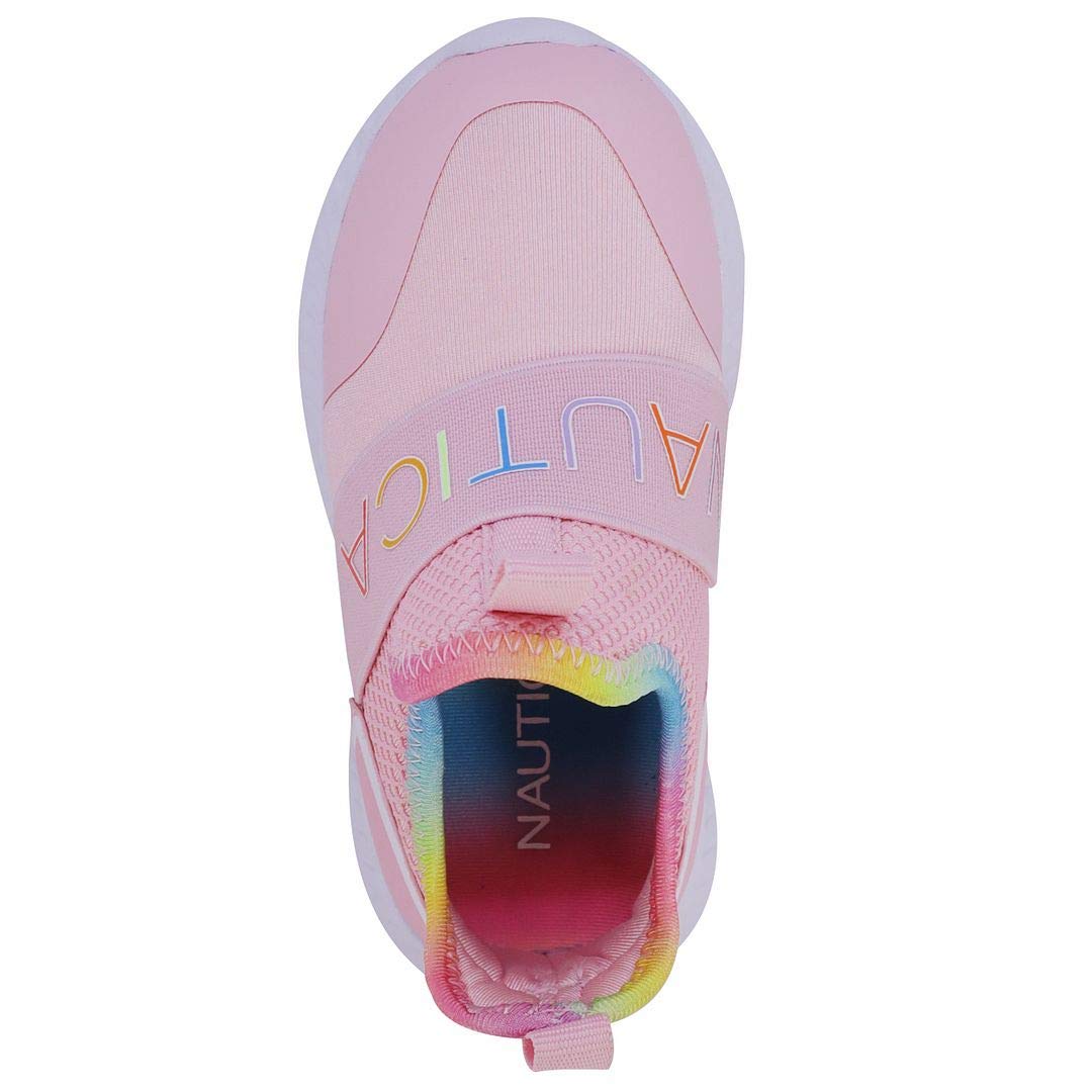 Nautica Girls' Slip-On Sneakers - Lightweight Athletic Running Shoes for Toddlers & Kids - Perfect for Walking, Running, Tennis, Playground & School Activities