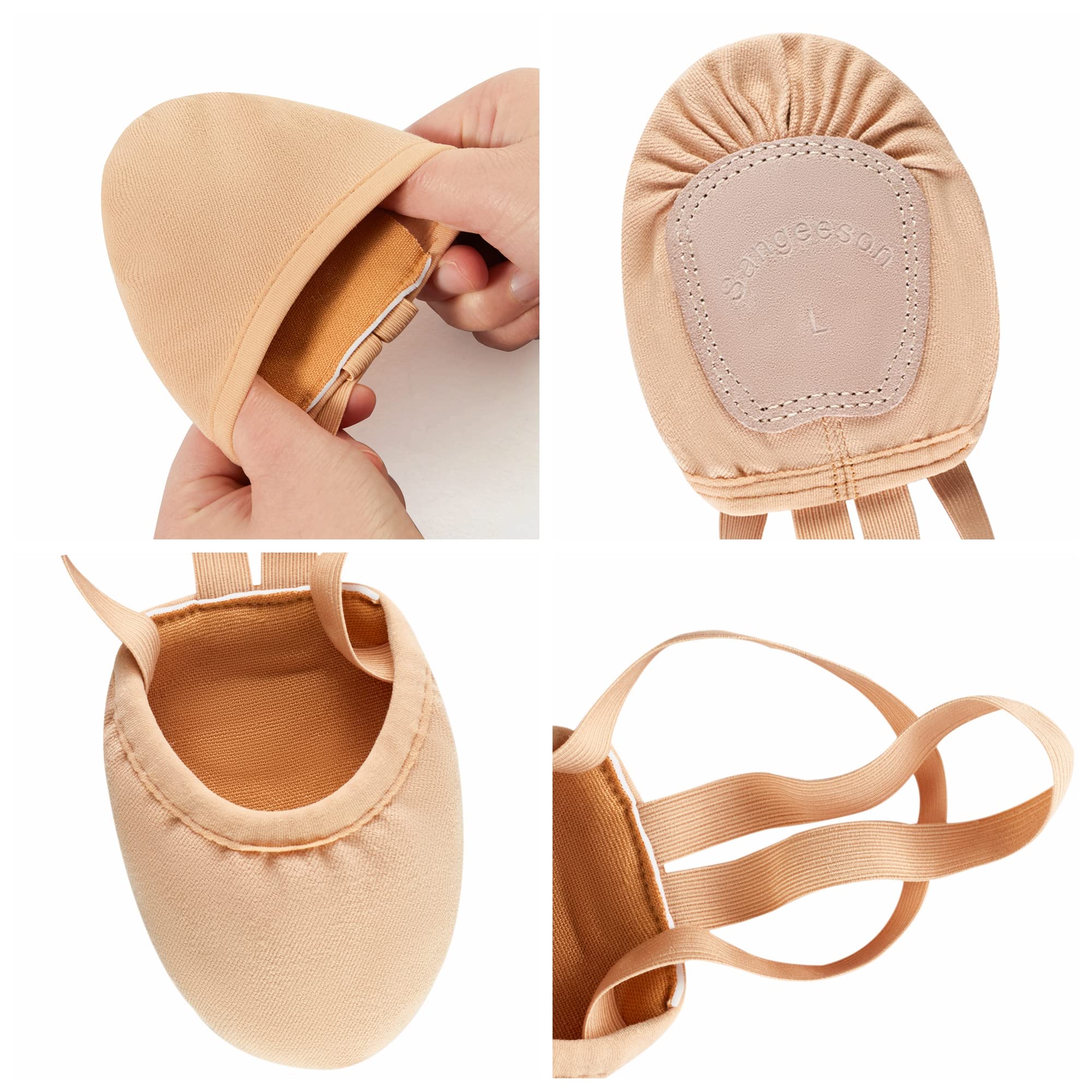 SANGEESON Stretchy Canvas Half Sole Dance Shoes for Ballet, Lyrical, Modern, Jazz & Contemporary - Lightweight Pirouette Shoes for Women & Girls - Perfect for Dance Practice, Performances & Studio Classes