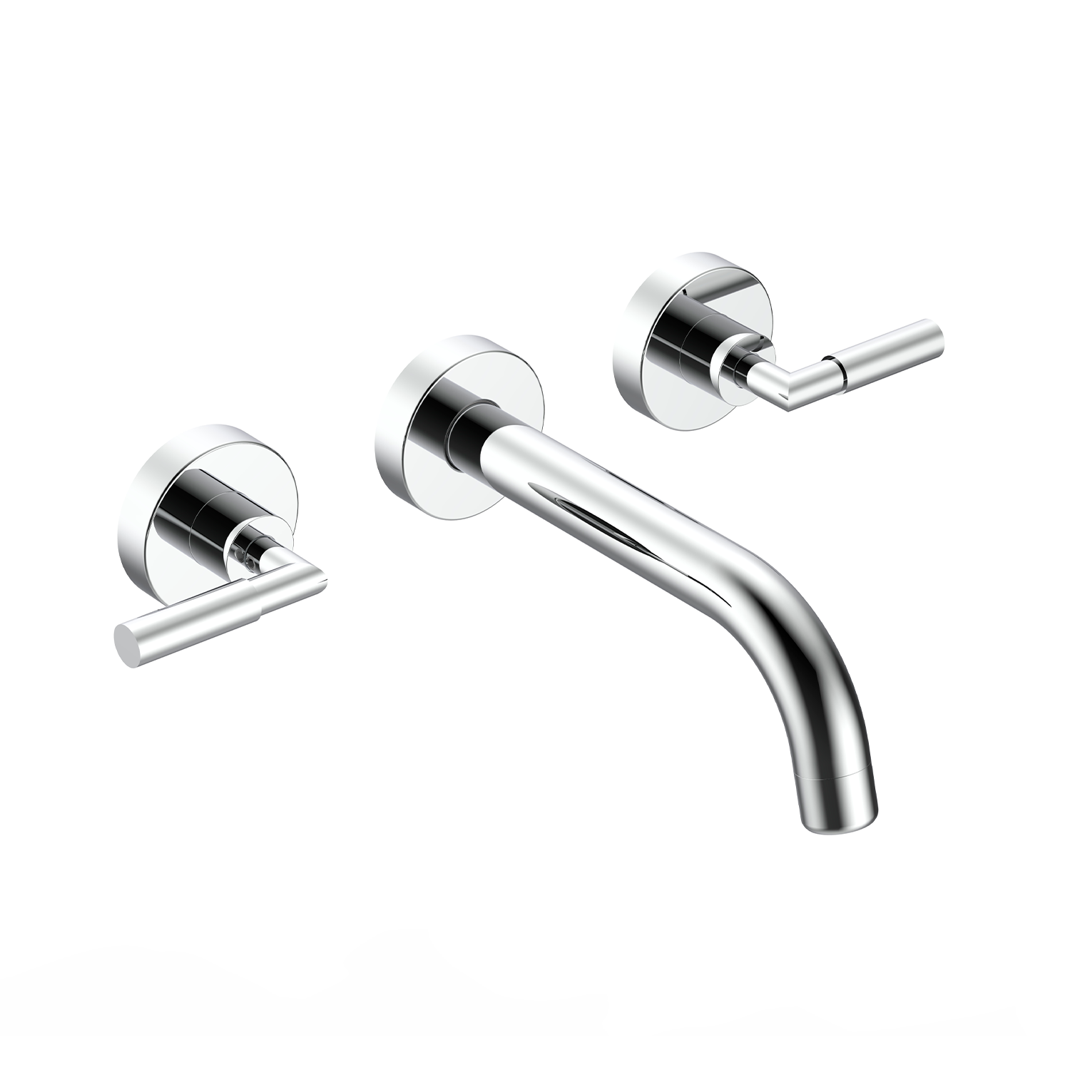DAX 8802 Wall Mount Bathroom Faucet - Modern Matte Black Bathroom Sink Faucet with Single Handle for Bathroom, Powder Room, or Laundry Room Sink Installation