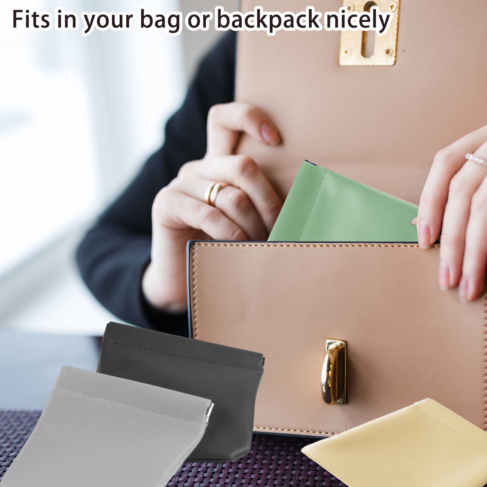 Premium Lambskin Cosmetic Bag Set - 4PCS Waterproof Self-Closing Makeup Pouches for Women | Travel Organizer for Cosmetics, Jewelry & Accessories | Perfect for Daily Use, Gym, Travel & Gift Giving