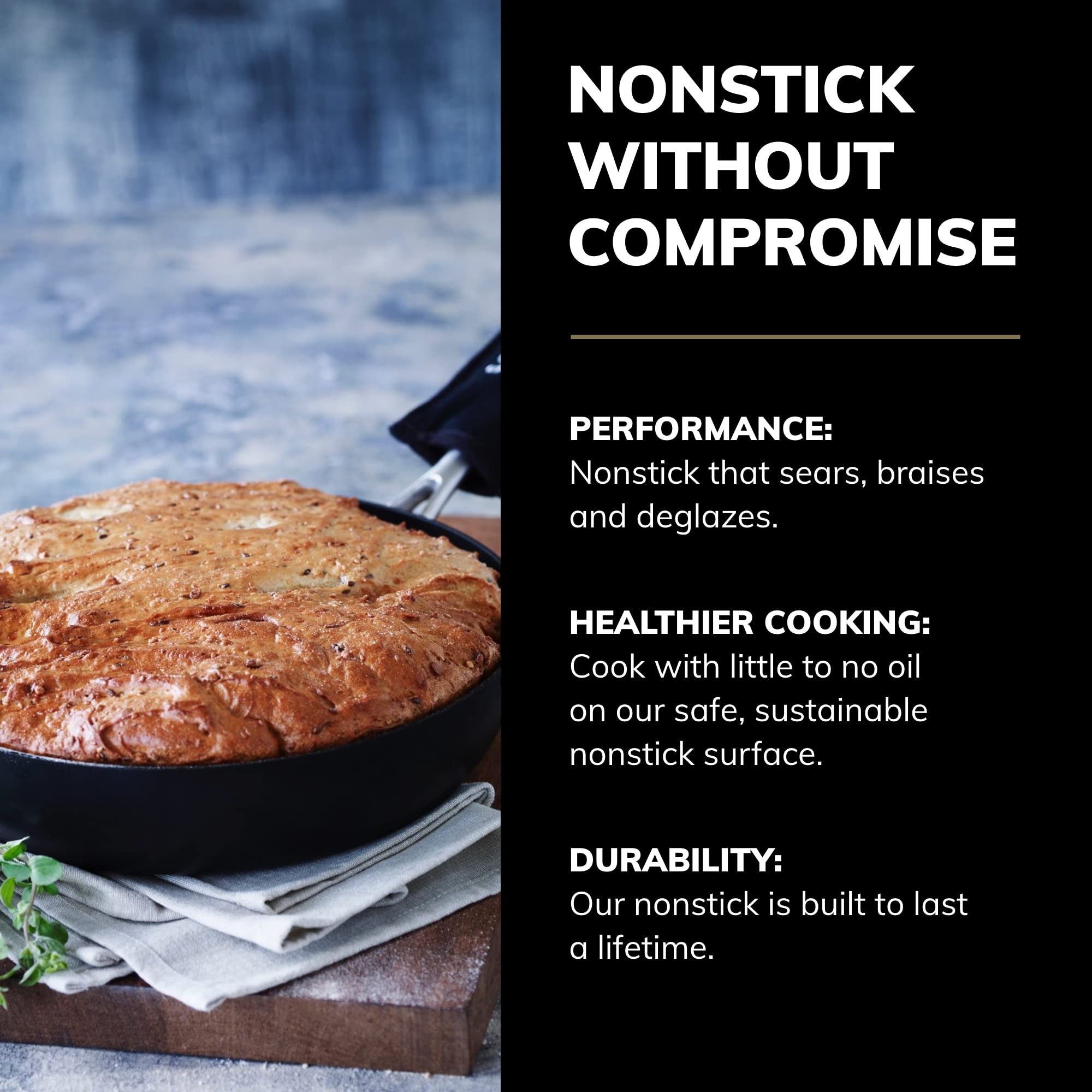 Scanpan Professional 4.25 Quart Nonstick Saute Pan with Glass Lid - Dishwasher, Oven & Metal Utensil Safe Cookware - Made in Denmark - Perfect for Sautéing, Frying & Everyday Cooking