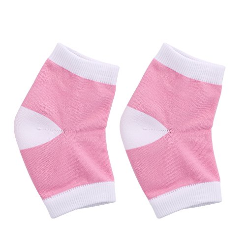Moisturizing Gel Heel Socks for Dry Cracked Heels - 2 Pack Washable Open Toe Spa Socks with Heel Protection - Soft Pedicure Foot Care for Women & Men - Perfect for Night Treatment, Home Relaxation & Cracked Heel Repair (Pink)