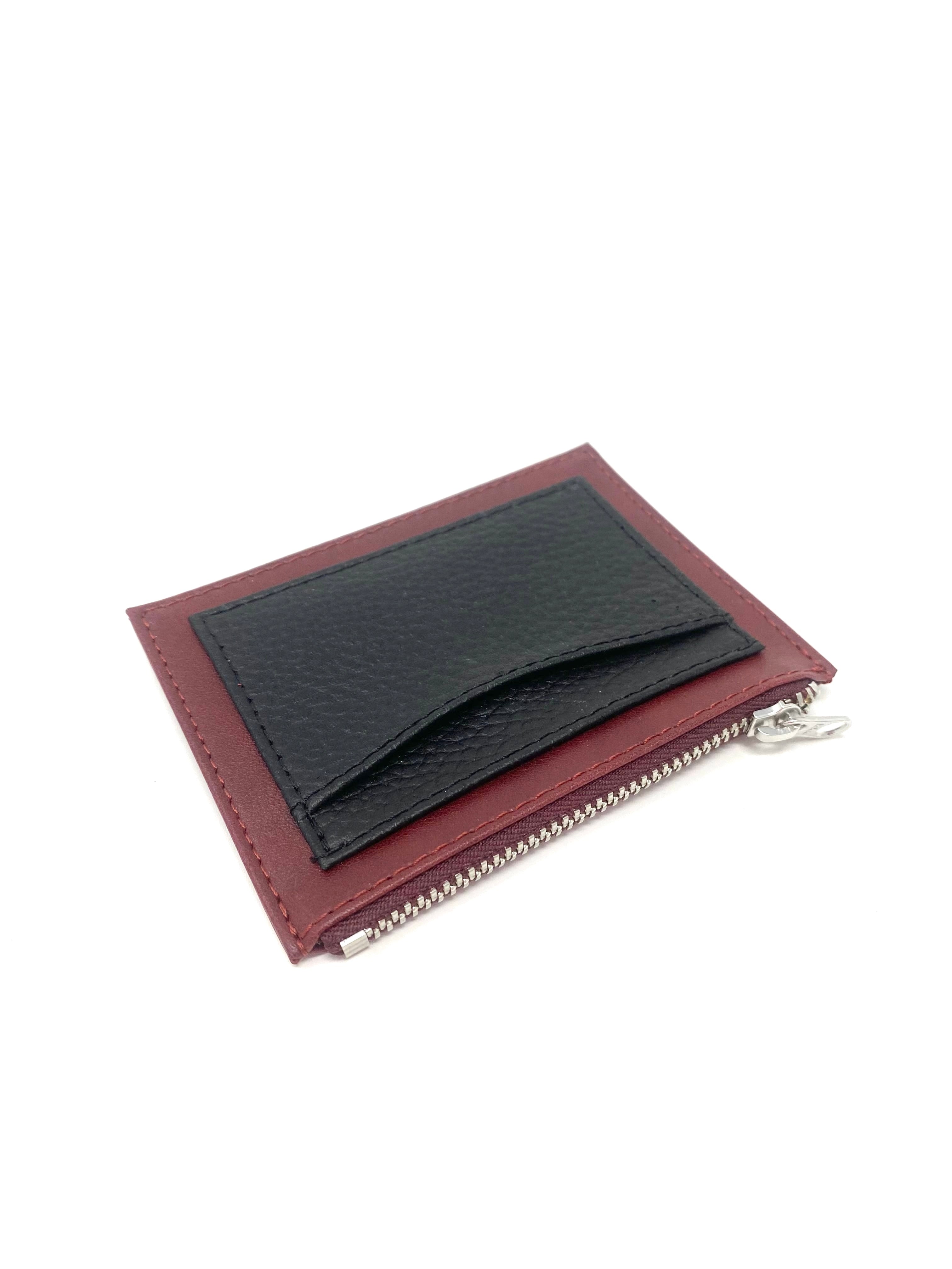 Novacas Brit Genuine Leather Wallet in Bordeaux & Pebble - Slim Bifold RFID Blocking Wallet for Men & Women - Perfect for Travel, Business & Everyday Use