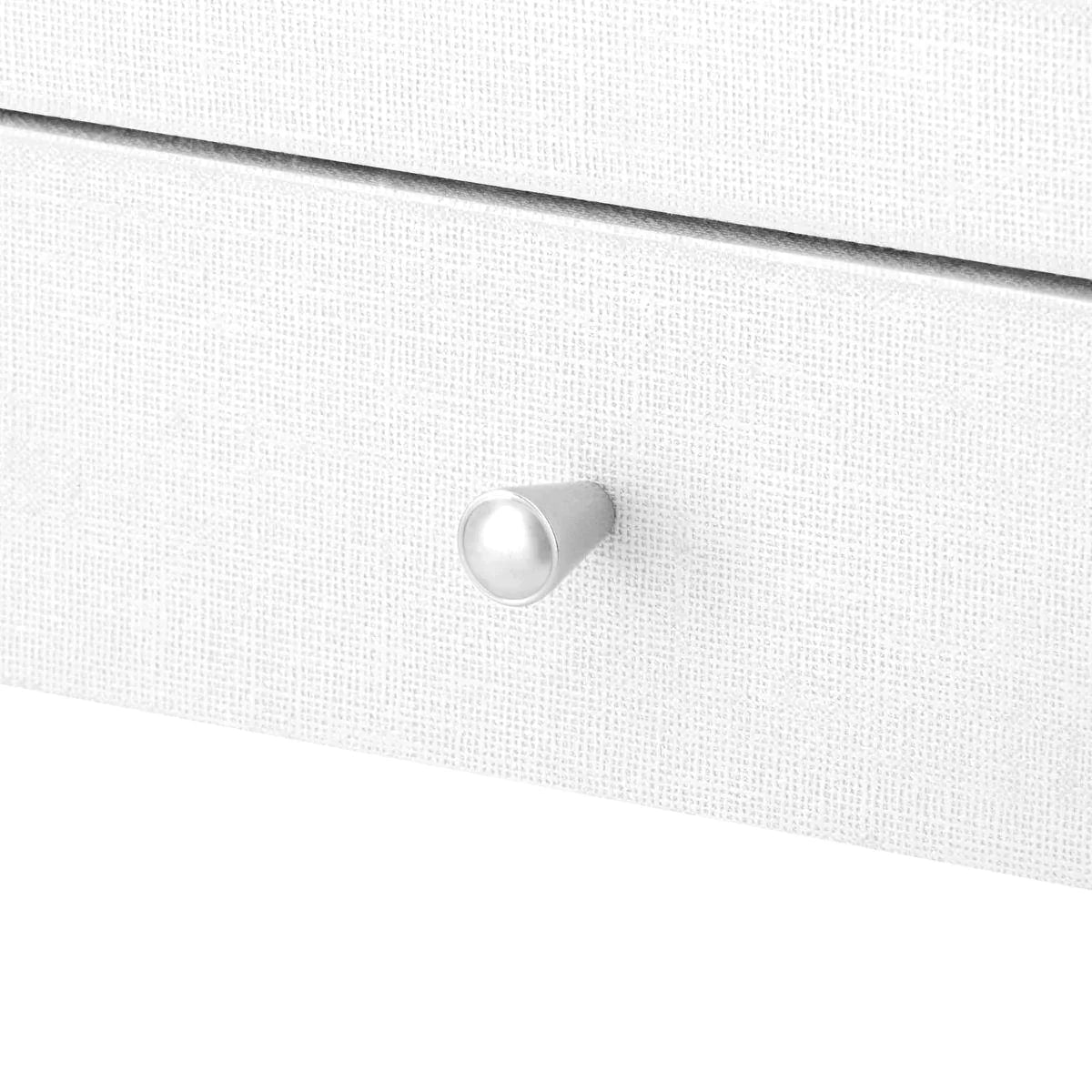Claudette Cream One Drawer Side Table with Nickel Hardware - Perfect for Living Room, Bedroom, or Office Nightstand