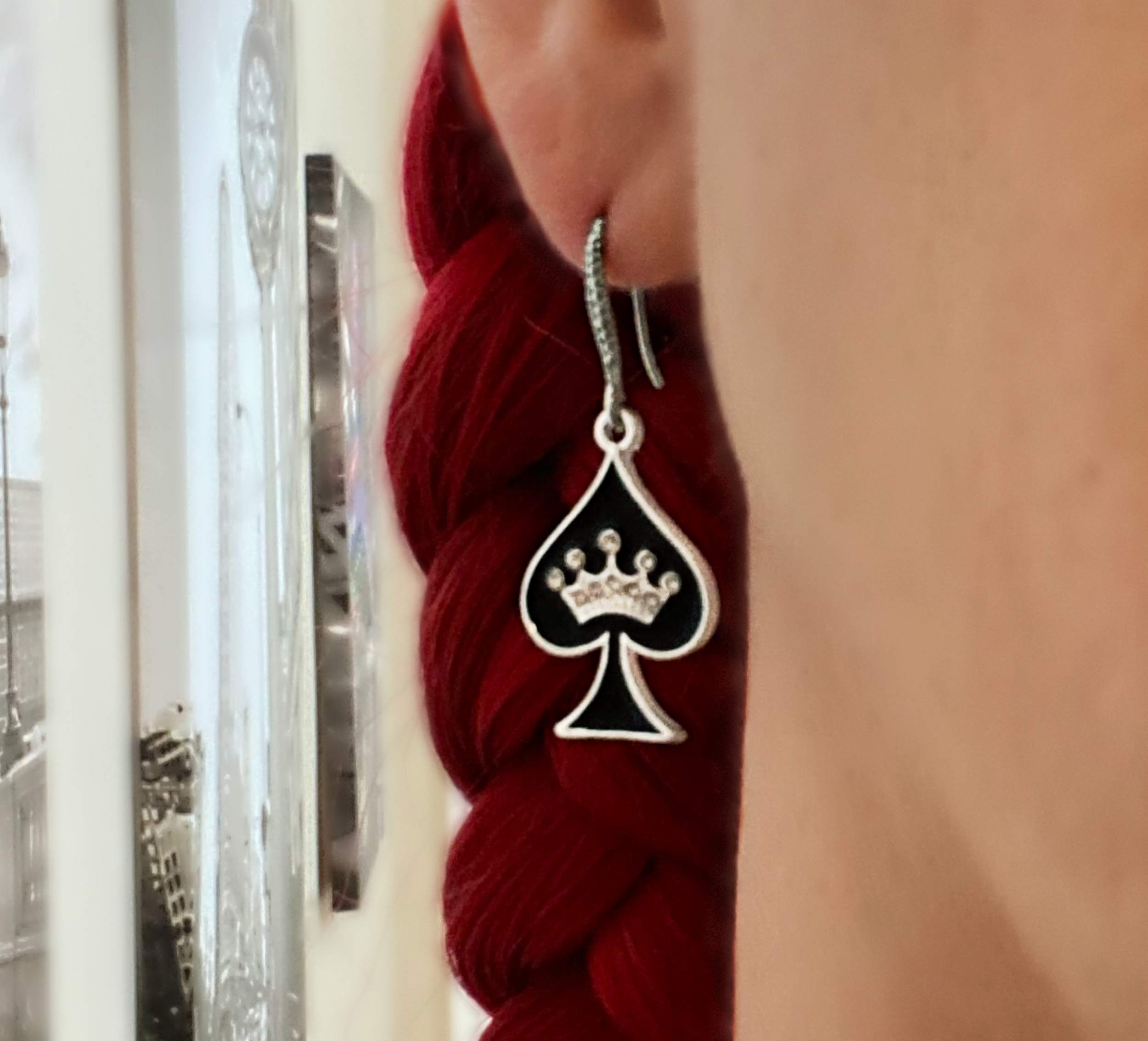 Hotwife Jewelry Set - Sterling Silver Earrings for Women, Hotwife Lifestyle, Vixen, MFM, Queen of Spades QOS, Swinger, Cuckold, Threesome - Perfect for Date Nights, Parties & Lifestyle Events