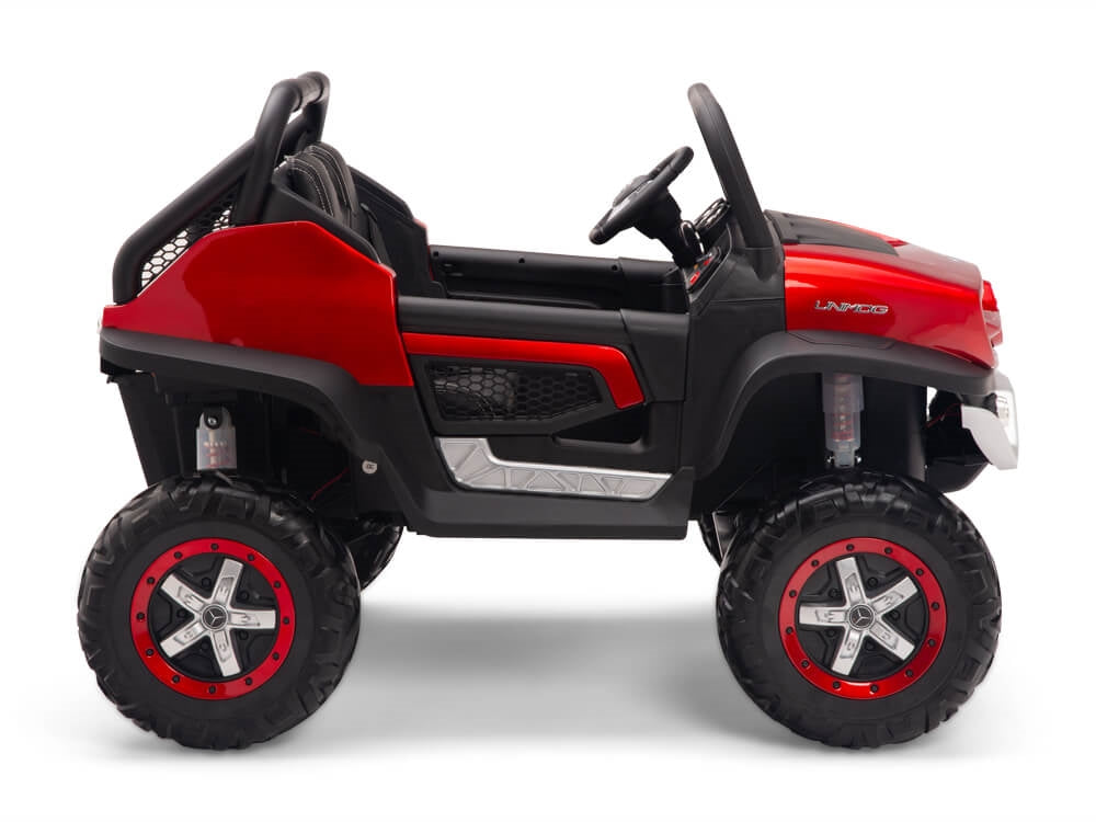 24V Mercedes Benz UNIMOG Kids Ride On UTV with Parent Remote Control - Red Electric Toy Car for Boys & Girls | Outdoor Play, Backyard Adventure, Birthday Gift