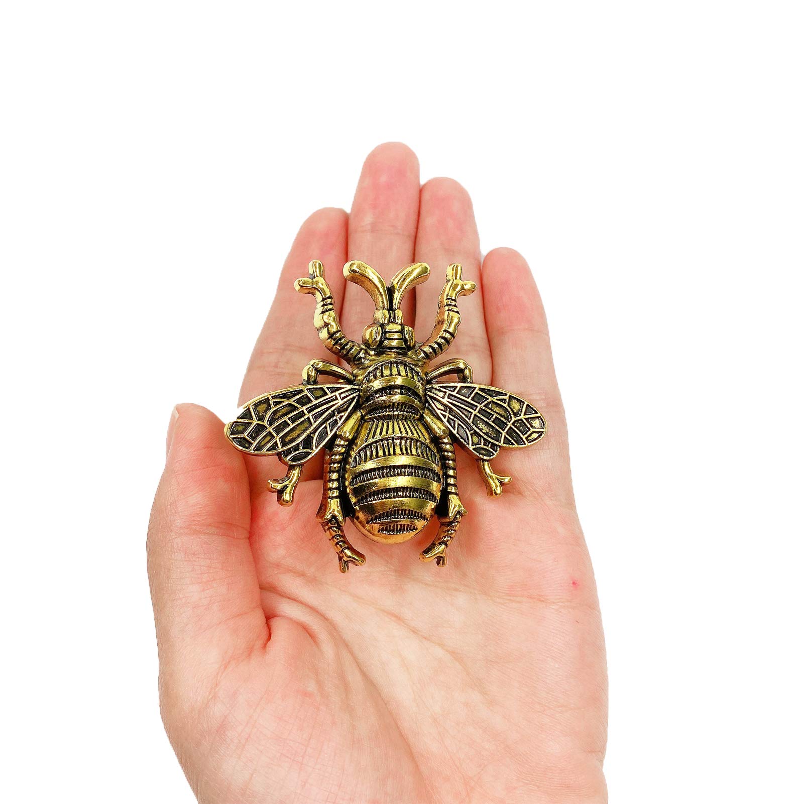 Bee Knob Drawer Pulls - Gold Cabinet Handles for Dresser, Wardrobe & Kitchen Decor - Spring Floral Garden Insect Theme (Set of 4) - Perfect for Home Renovation & DIY Furniture Upgrades