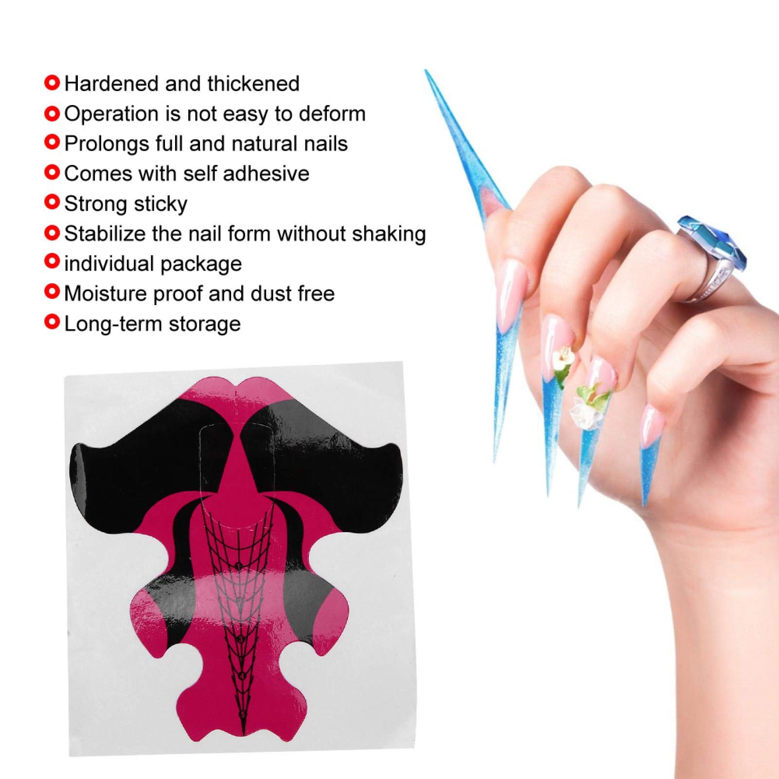 500pcs Goldfish Shape Nail Extension Stickers - Self-Adhesive Nail Art Templates for Acrylic & Gel Nails - DIY Nail Form Guide Stickers for Salon & Home Manicure