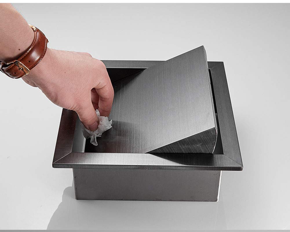 304 Stainless Steel Square Trash Chute Lid - Built-in Countertop Waste Flap Cover with Brushed Finish | Swing Design for Easy Disposal | Perfect for Kitchen Islands, Office Break Rooms & Restaurant Prep Areas