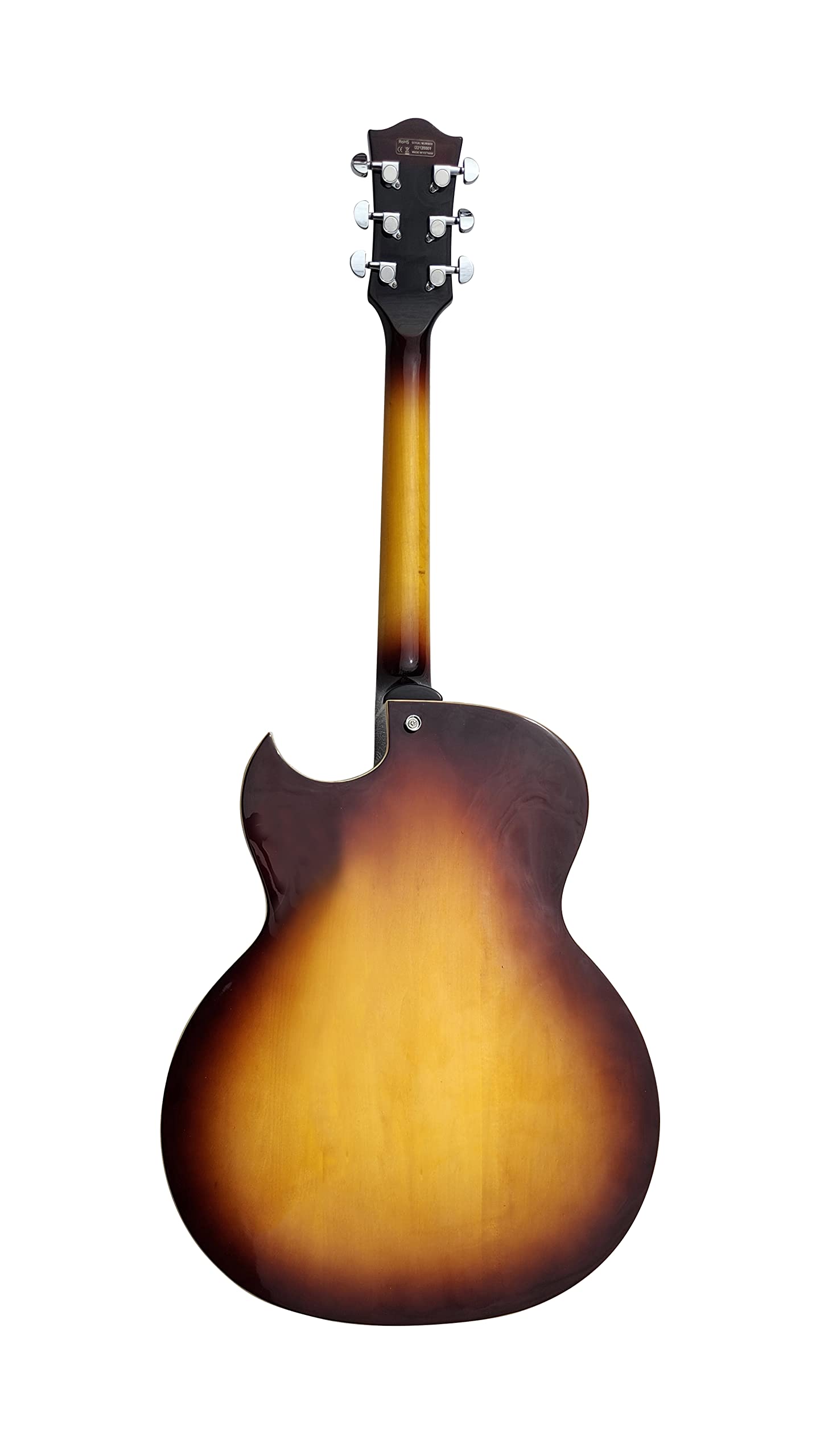 IYV 6 String Semi-Hollow Body Electric Guitar Right Handed Natural Finish (IJZ-500 NA) - Perfect for Jazz, Blues & Rock Performances