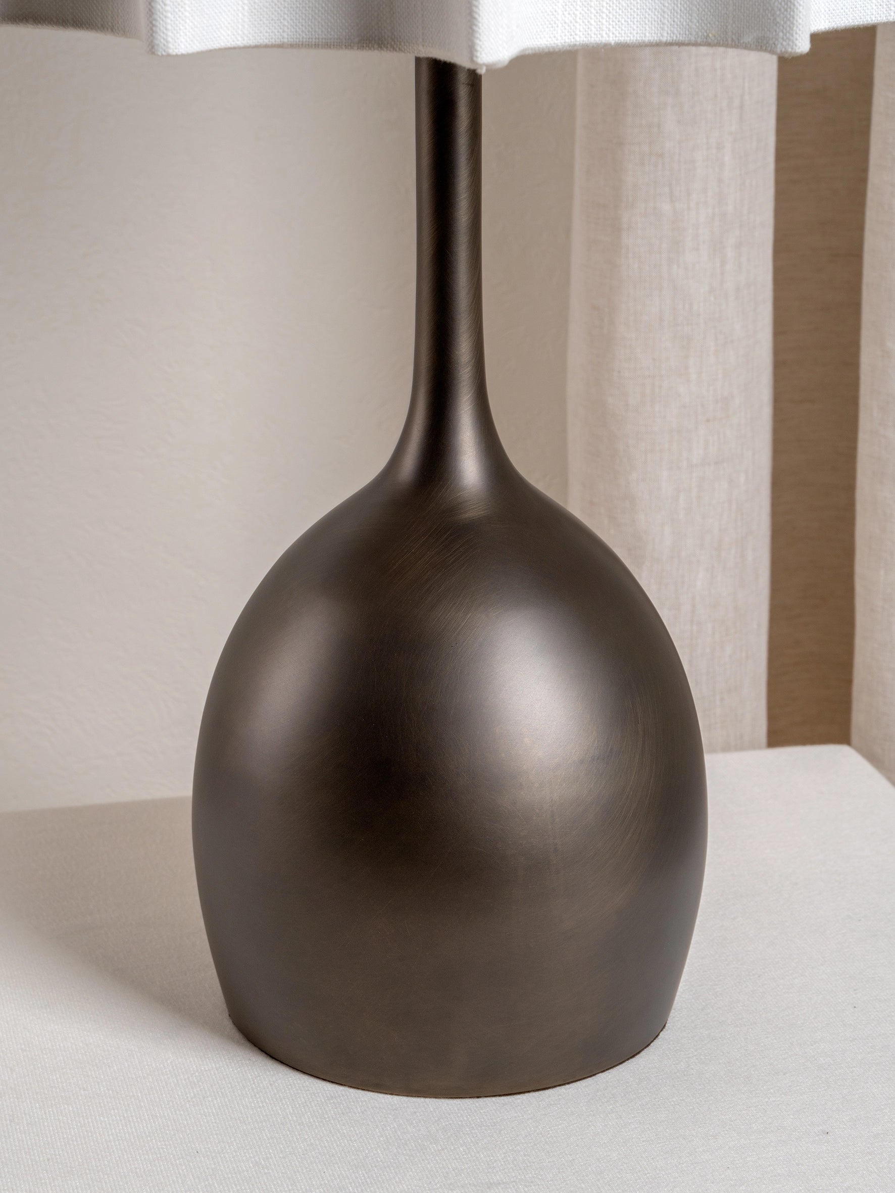 Viotti Bronze and Linen Table Lamp - Modern Home Decor Lighting for Living Room, Bedroom & Office