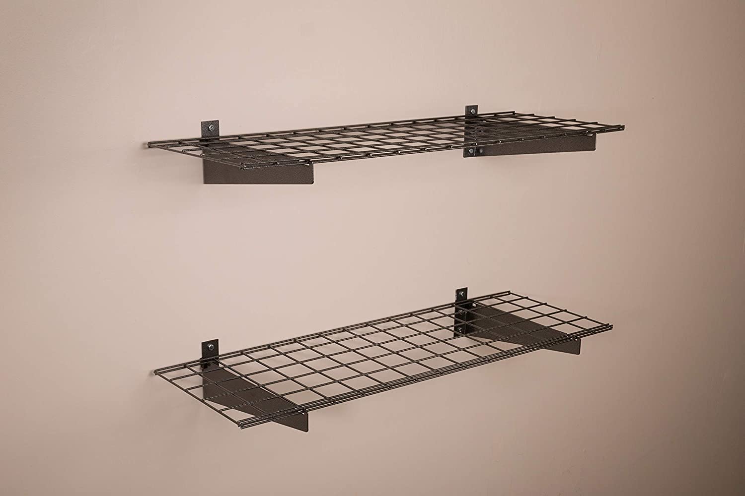 Overhead Garage Storage System and Wall Shelves Bundle - 2 Pack Heavy Duty Organizer for Garage, Basement & Workshop - Perfect for Storing Tools, Sports Gear & Seasonal Items