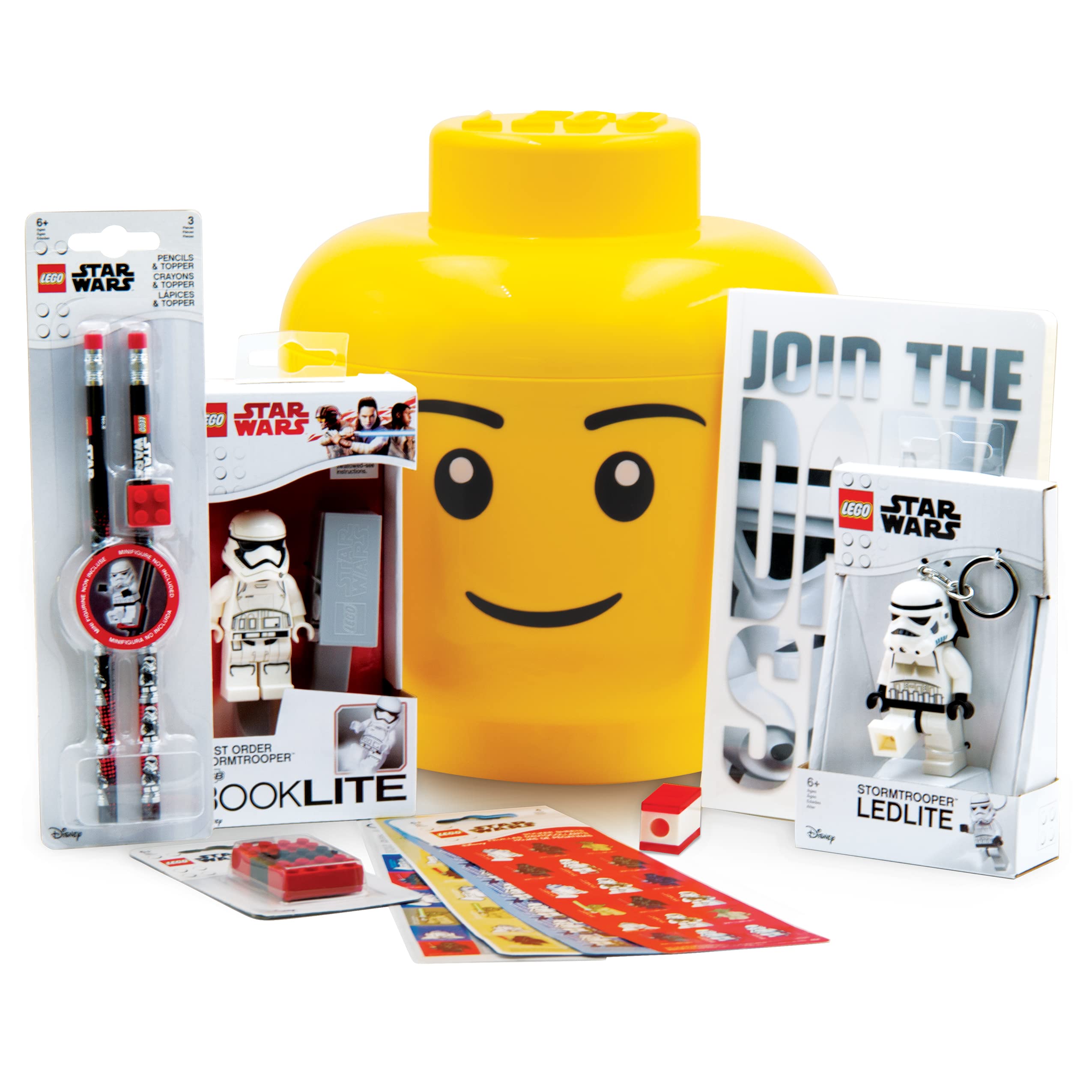 **LEGO Star Wars Stormtrooper Gift Set - Official Licensed Collectible with Booklight, Keychain Light, Notebook, Erasers, Stickers & Pencils - Perfect for Fans, Gifts & Star Wars Themed Decor**