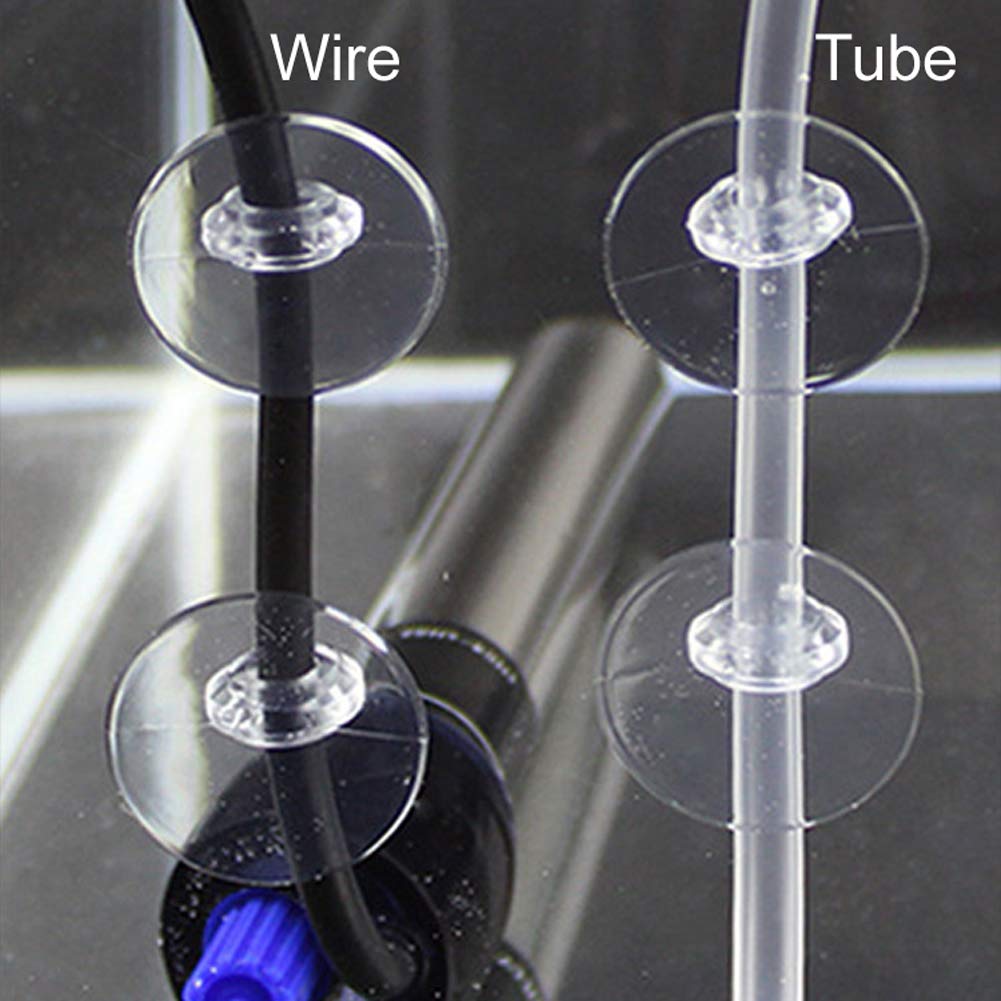 25pcs Clear Aquarium Suction Cup Clips - Fish Tank Hose & Air Tube Holder for 3/16