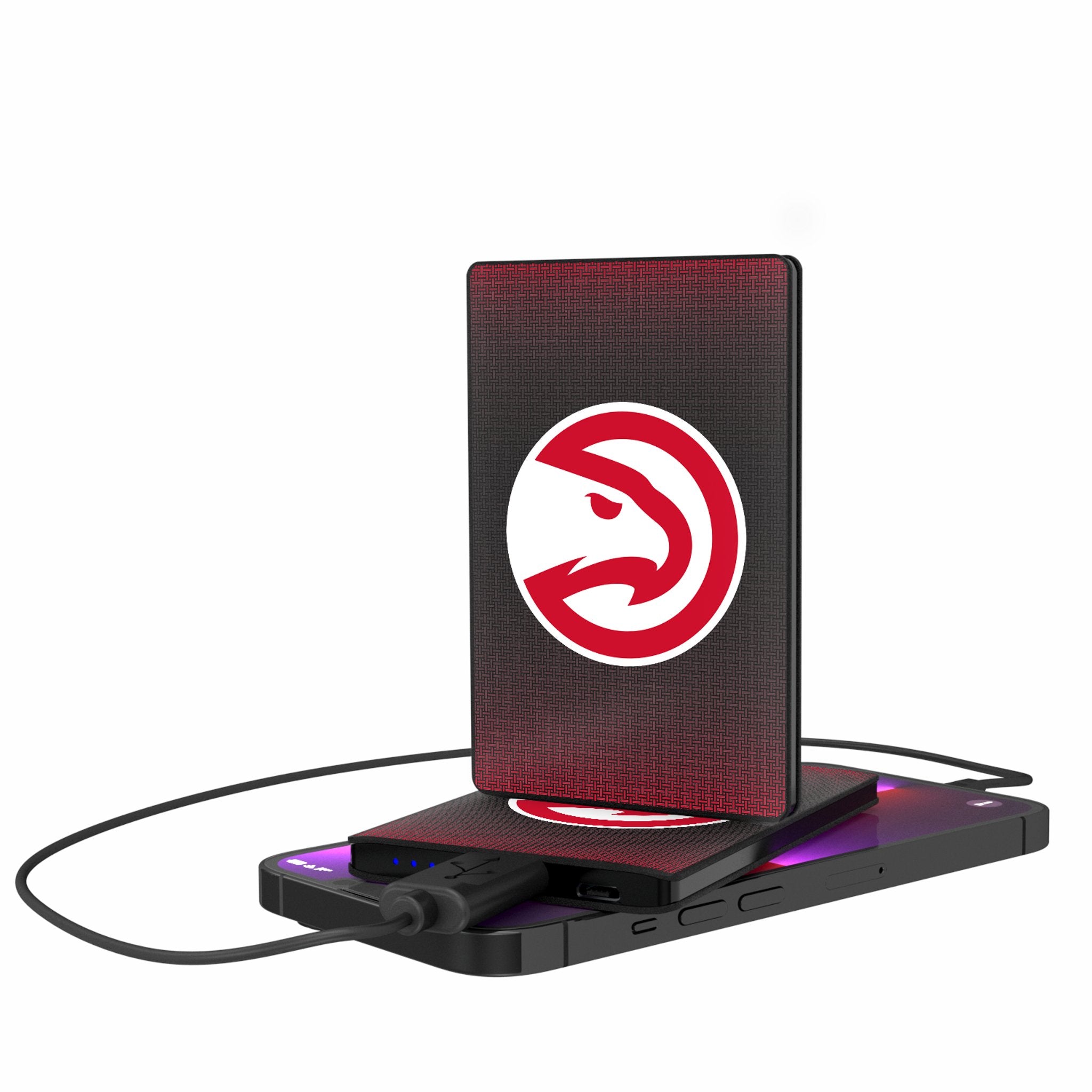 Portable 2500mAh Credit Card Power Bank - Slim & Lightweight Phone Charger for iPhone, Samsung, Android | Perfect for Travel, Business, and Atlanta Hawks Fans