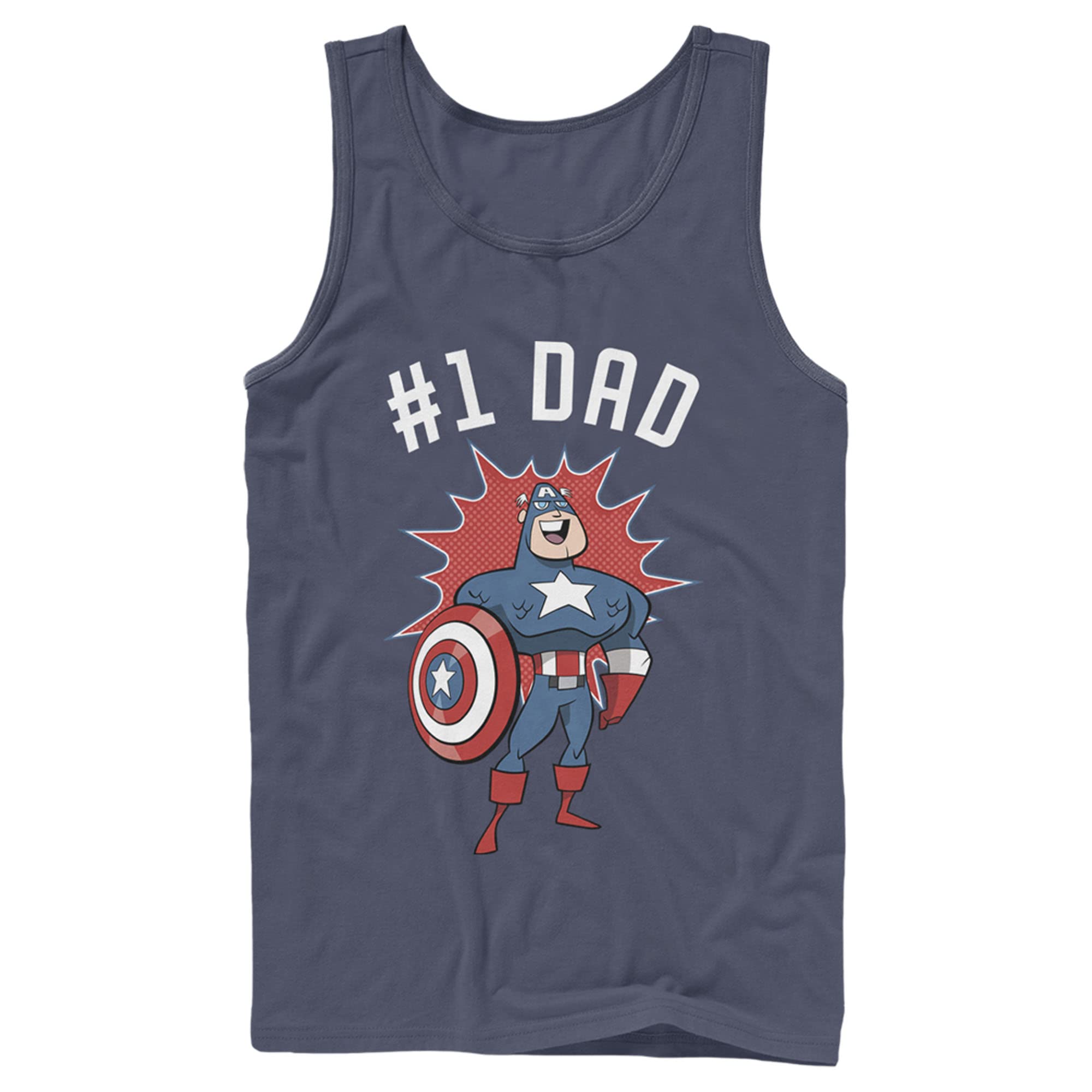 Marvel Captain America #1 Dad Graphic Men's Tank Top - Perfect for Father's Day Gifts, Superhero Fans & Casual Summer Wear